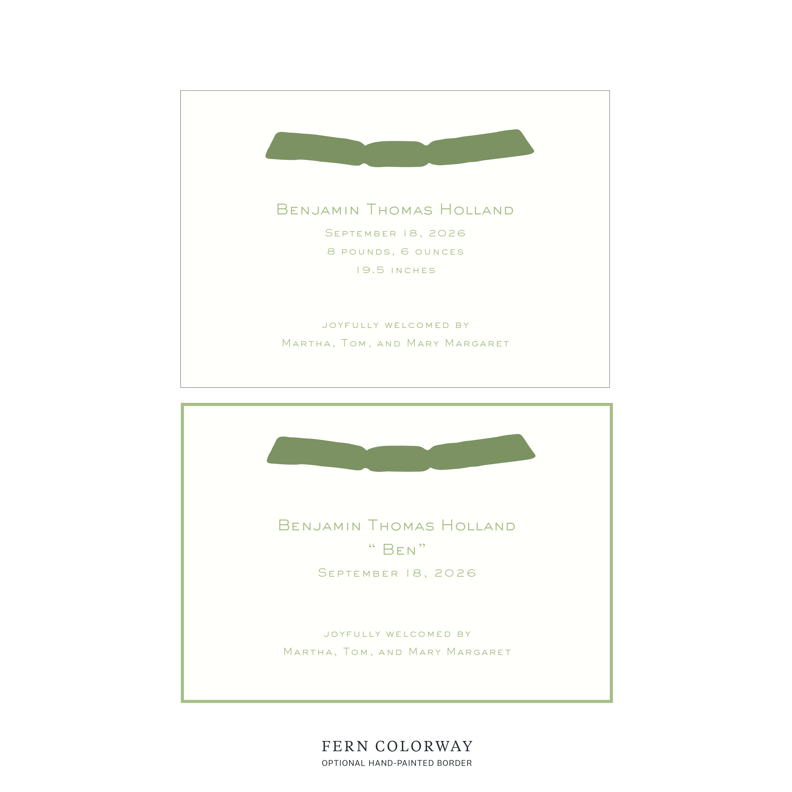 Richmond Ribbon Birth Announcement
