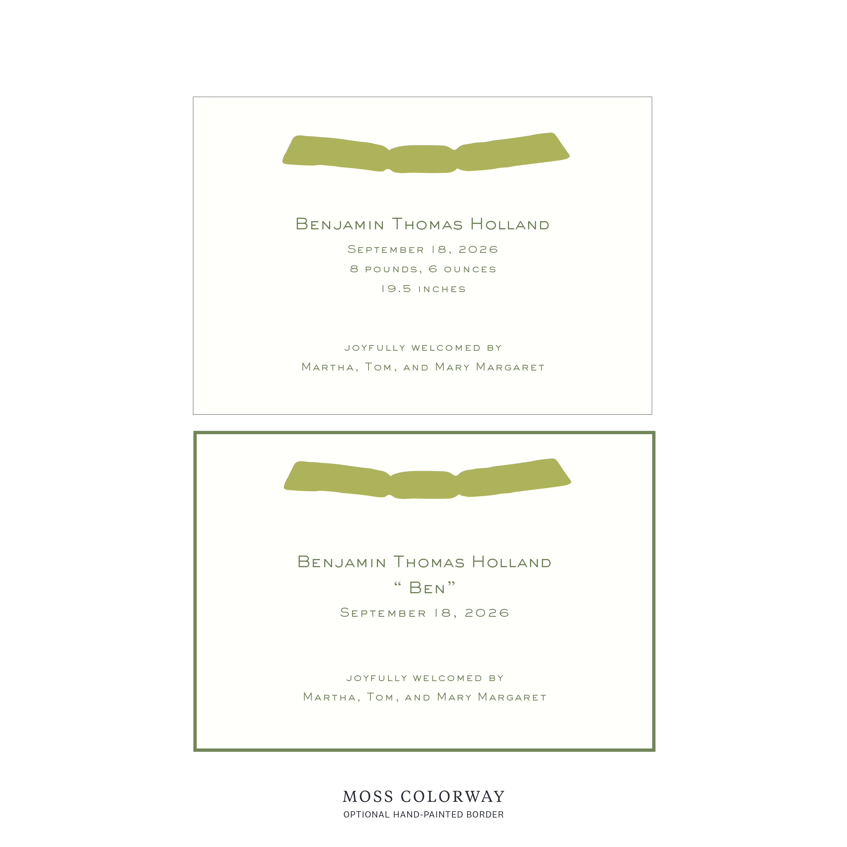 Richmond Ribbon Birth Announcement