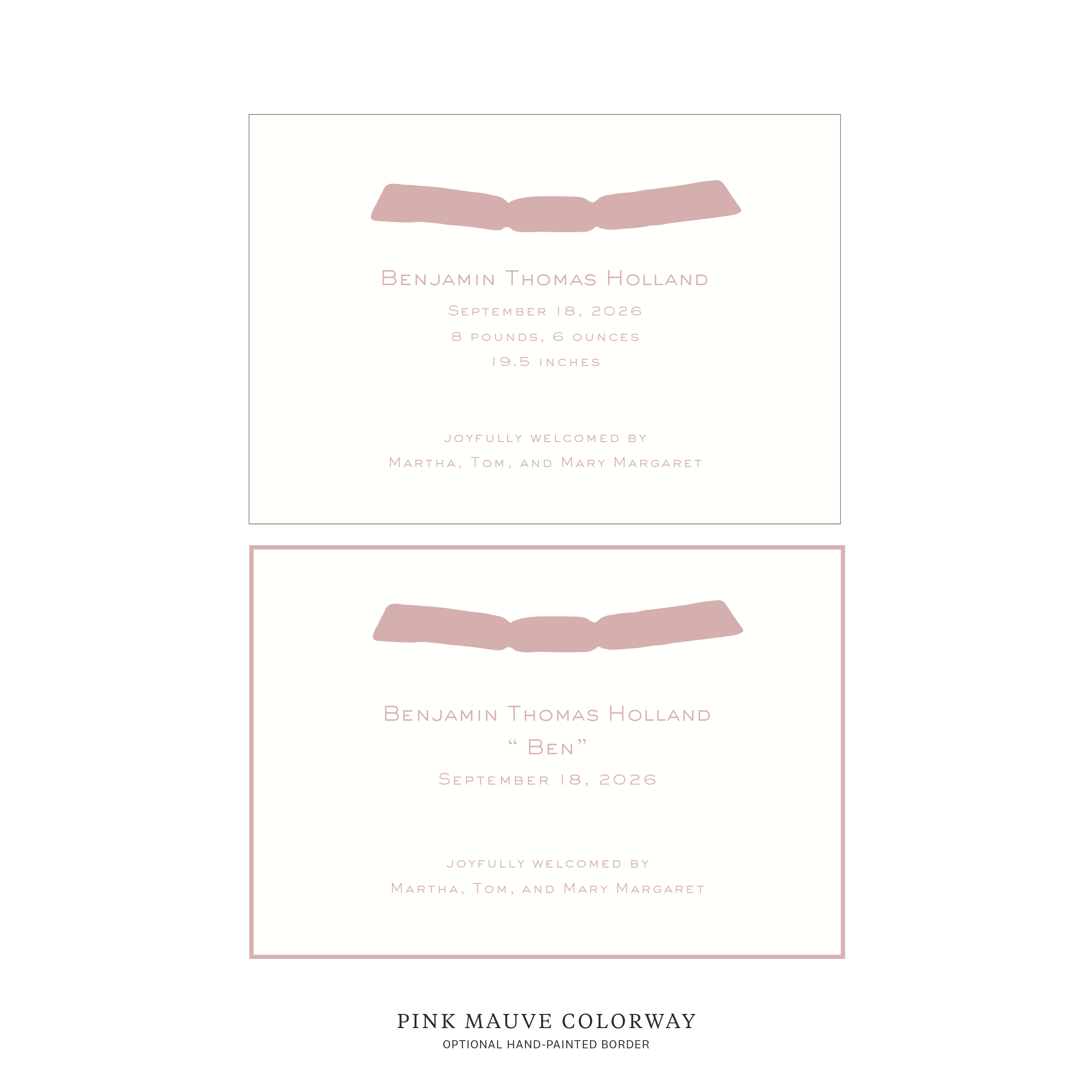 Richmond Ribbon Birth Announcement