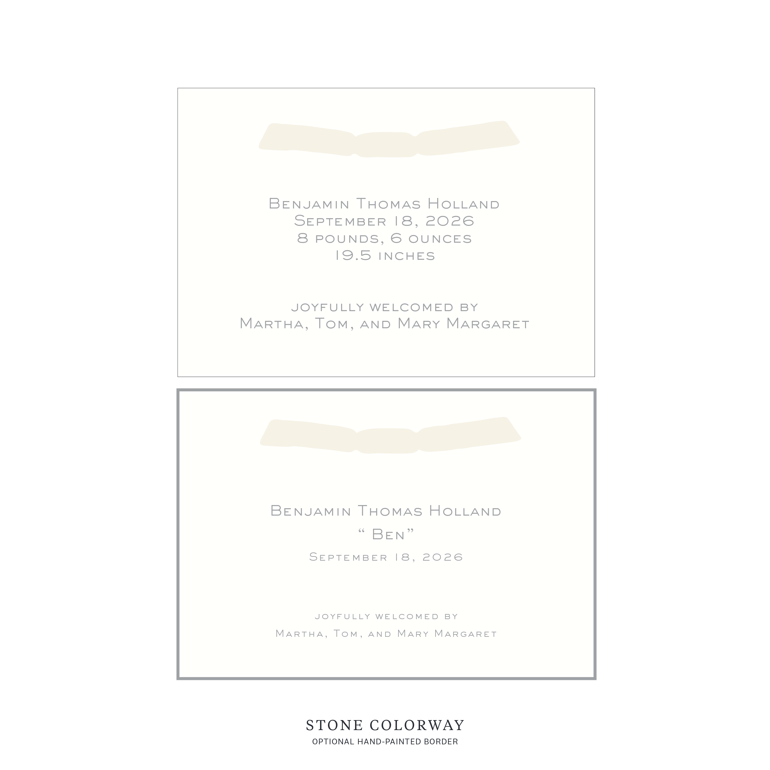 Richmond Ribbon Birth Announcement