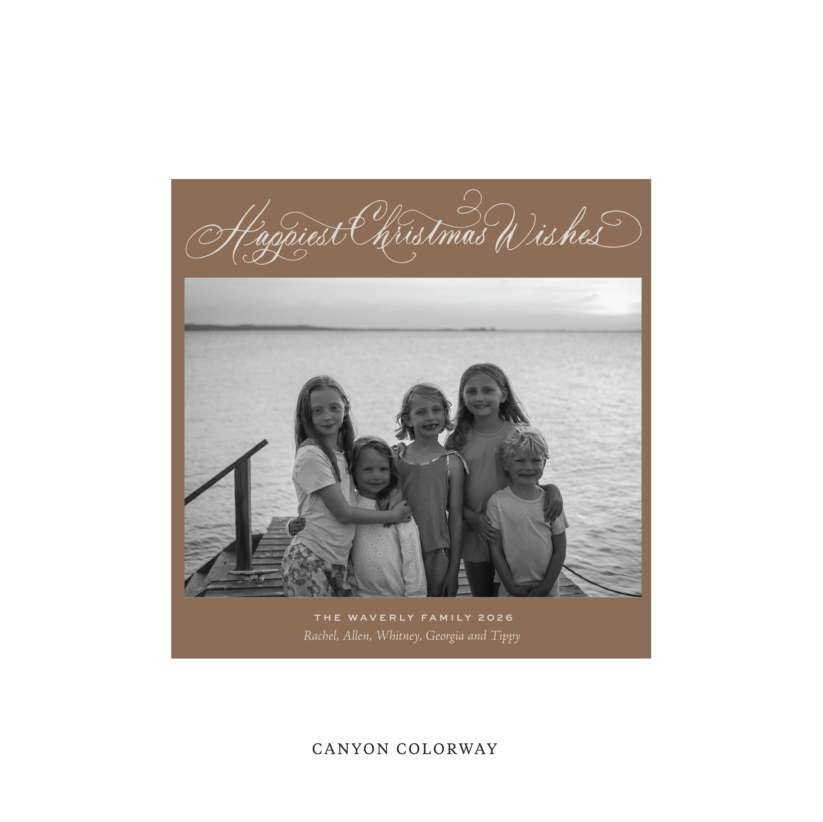 Waverly Classic Flat Print Holiday Card, Square