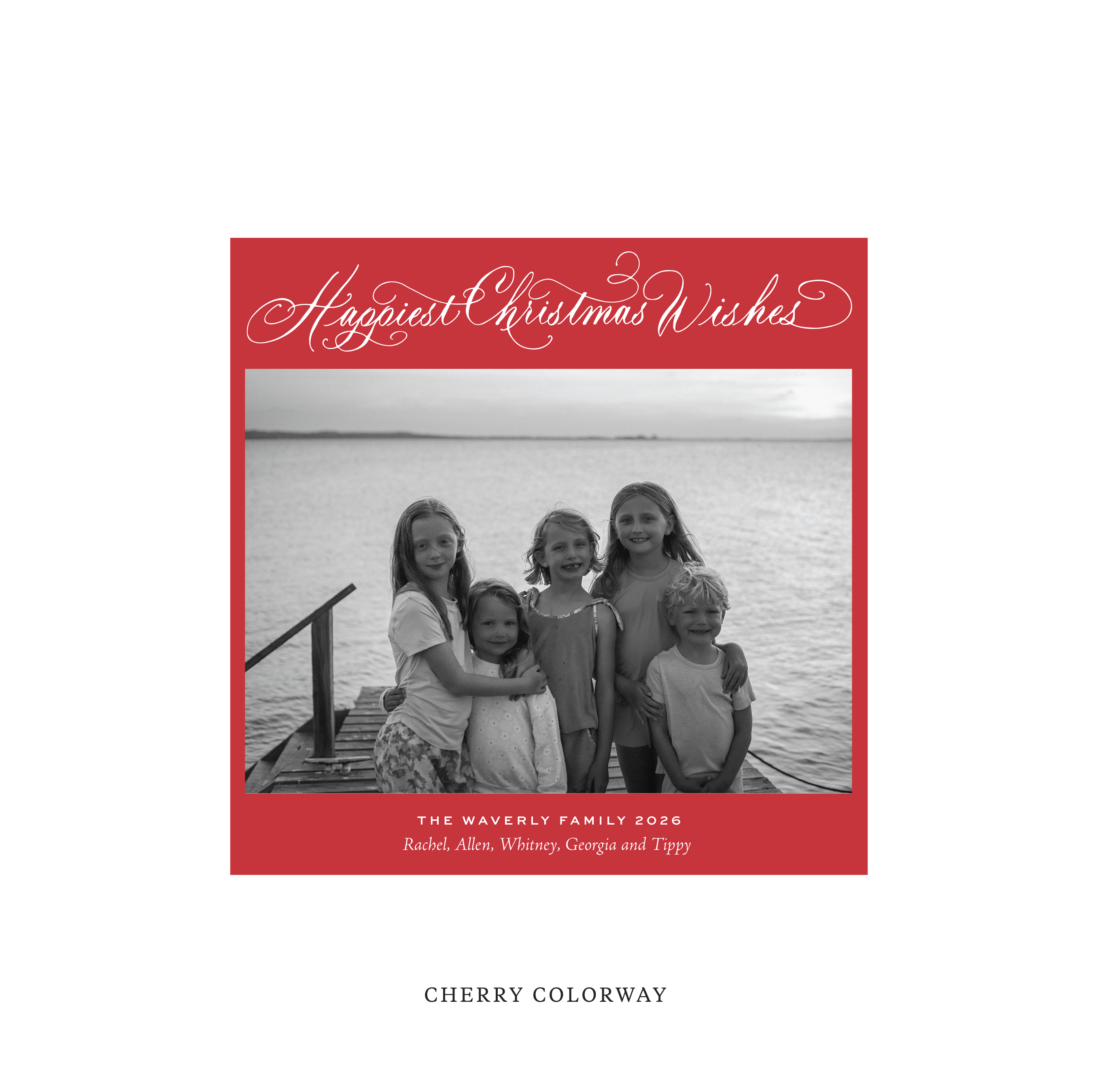 Waverly Classic Flat Print Holiday Card, Square