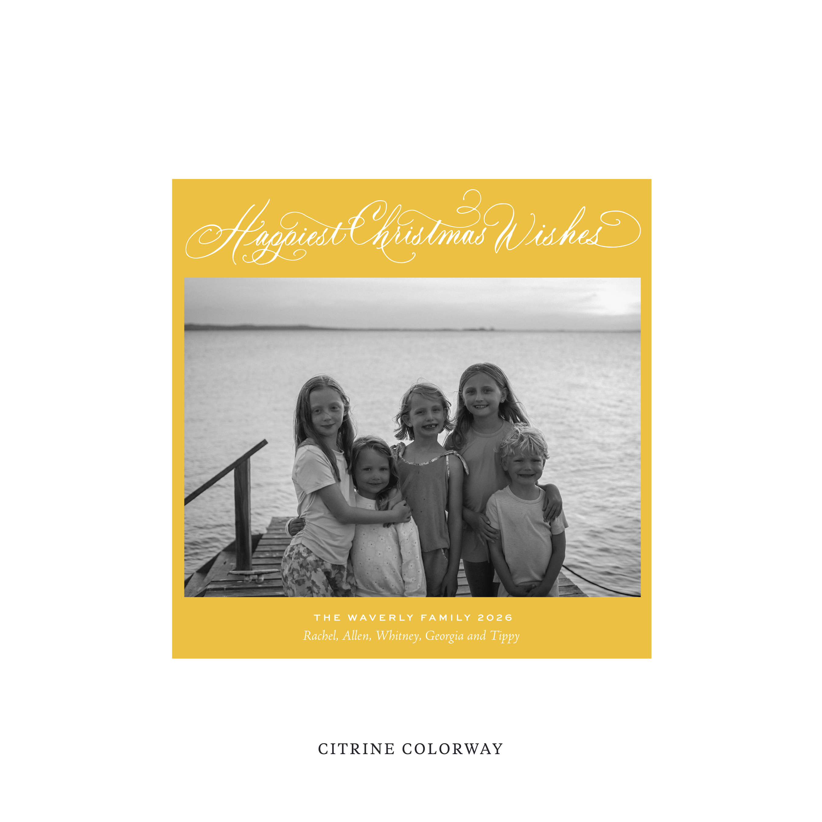 Waverly Classic Flat Print Holiday Card, Square