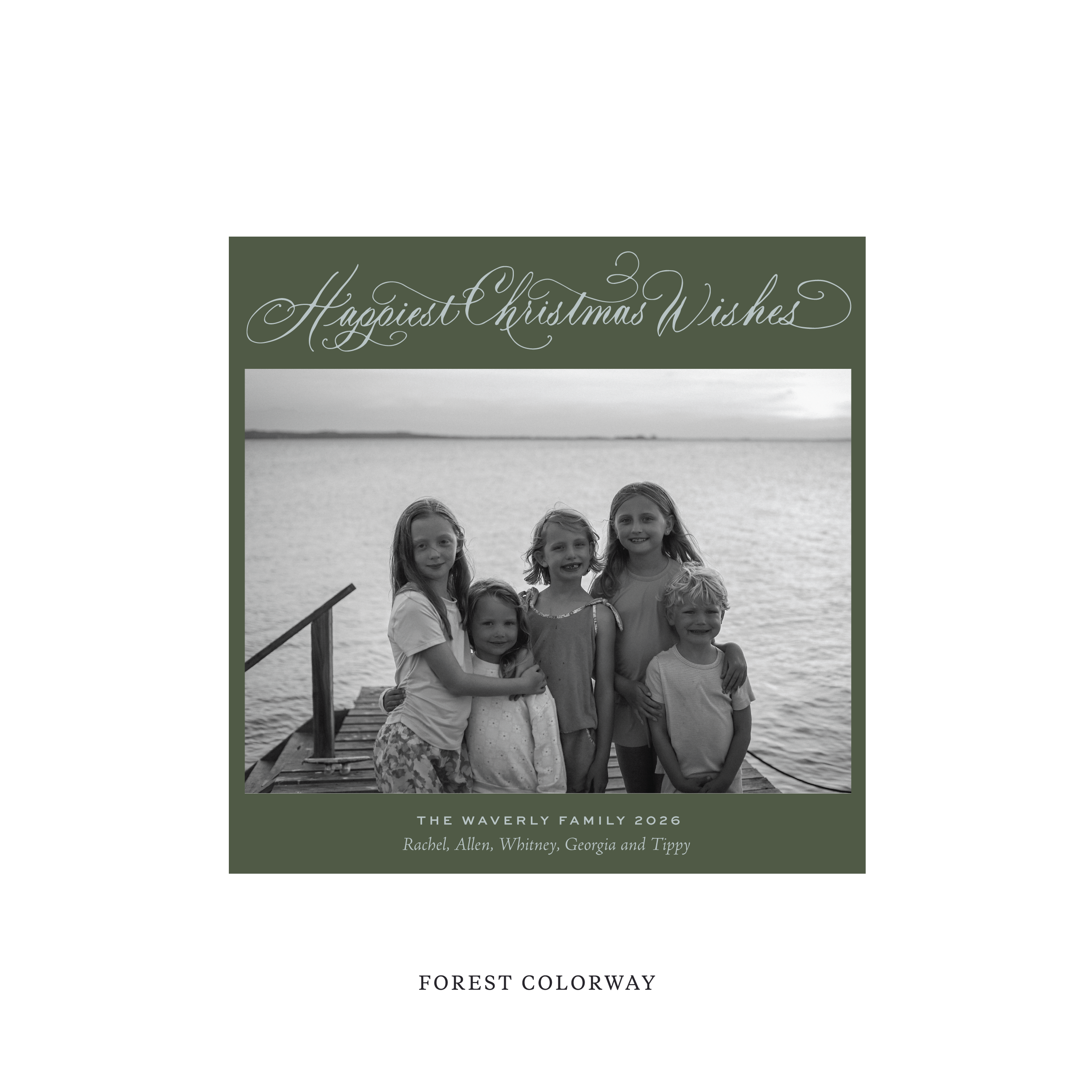 Waverly Classic Flat Print Holiday Card, Square