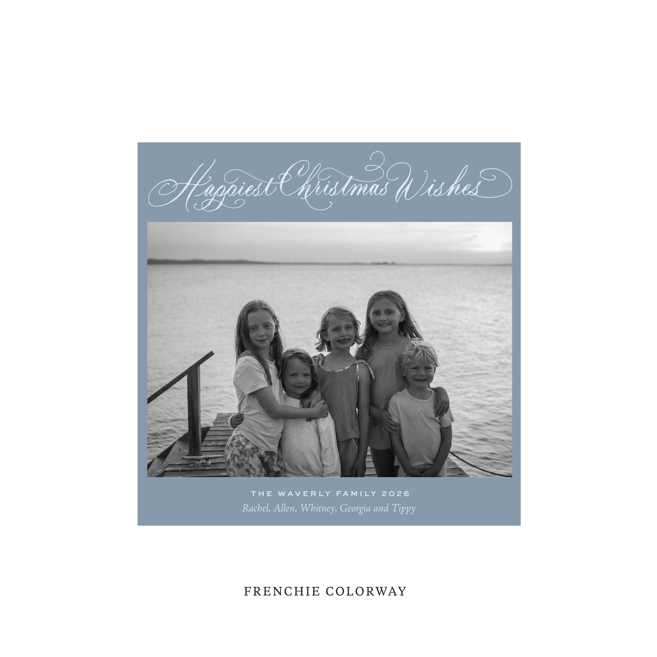 Waverly Classic Flat Print Holiday Card, Square