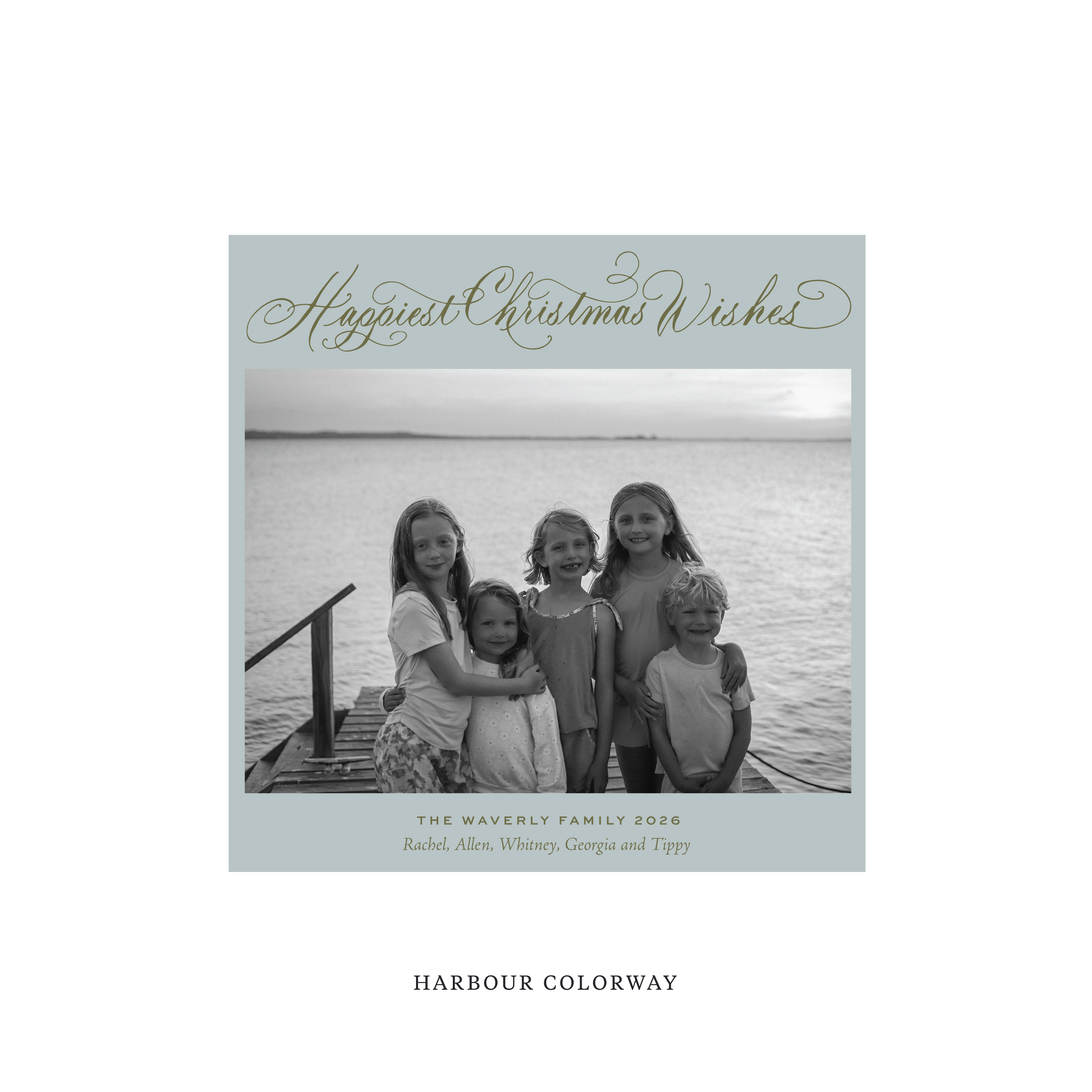 Waverly Classic Flat Print Holiday Card, Square