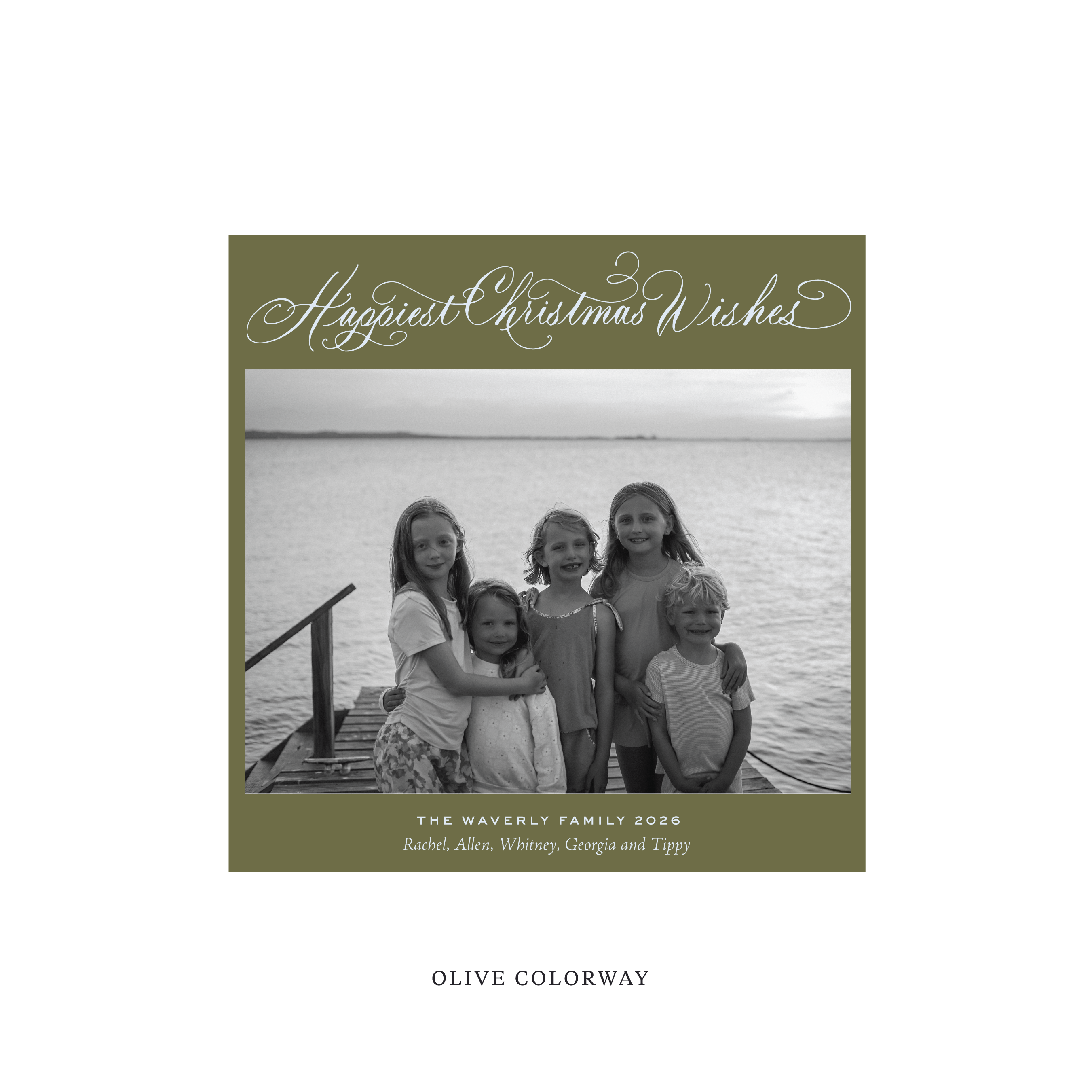 Waverly Classic Flat Print Holiday Card, Square