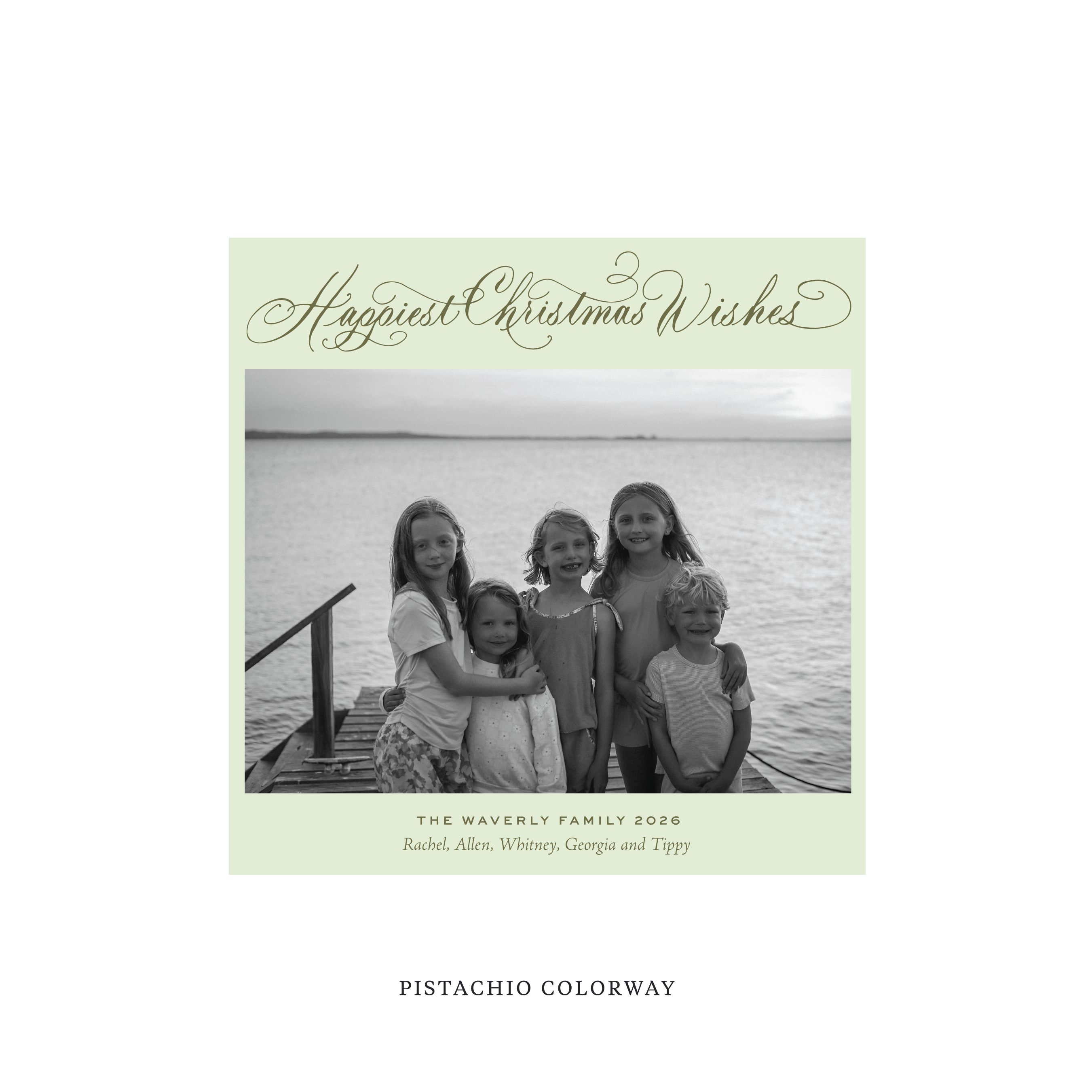 Waverly Classic Flat Print Holiday Card, Square