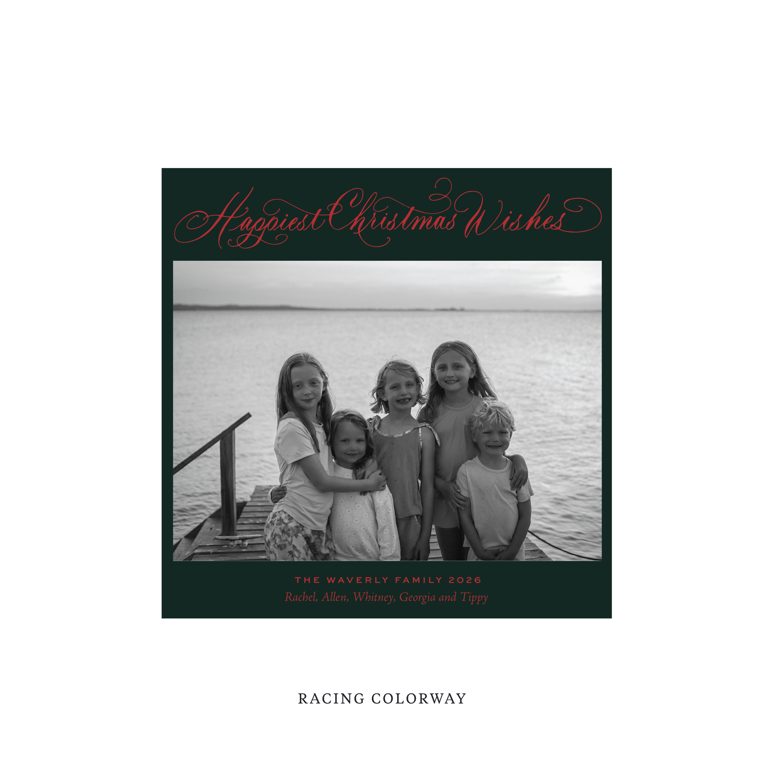 Waverly Classic Flat Print Holiday Card, Square
