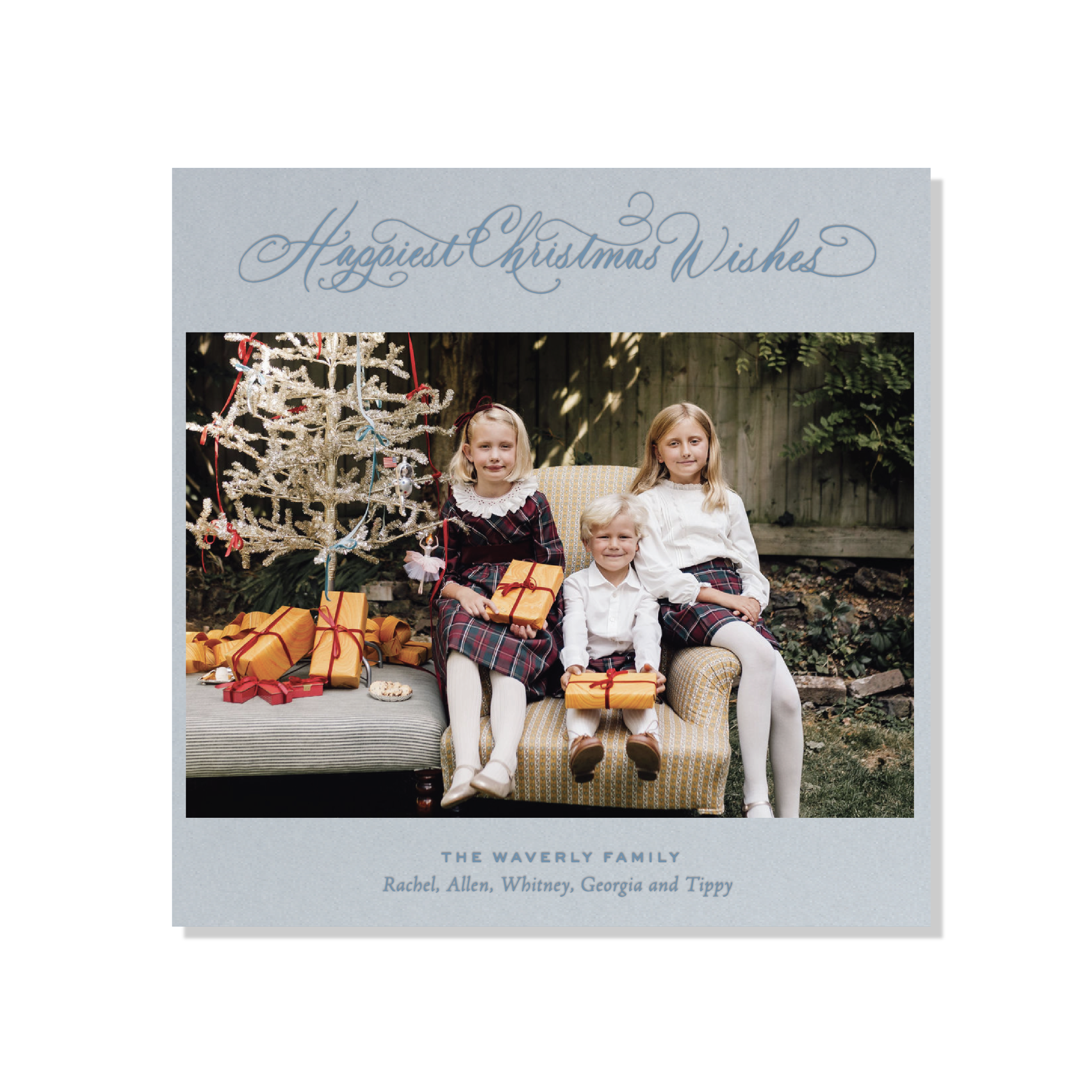 Waverly Letterpress Holiday Card, Large Square (Colored Paper)