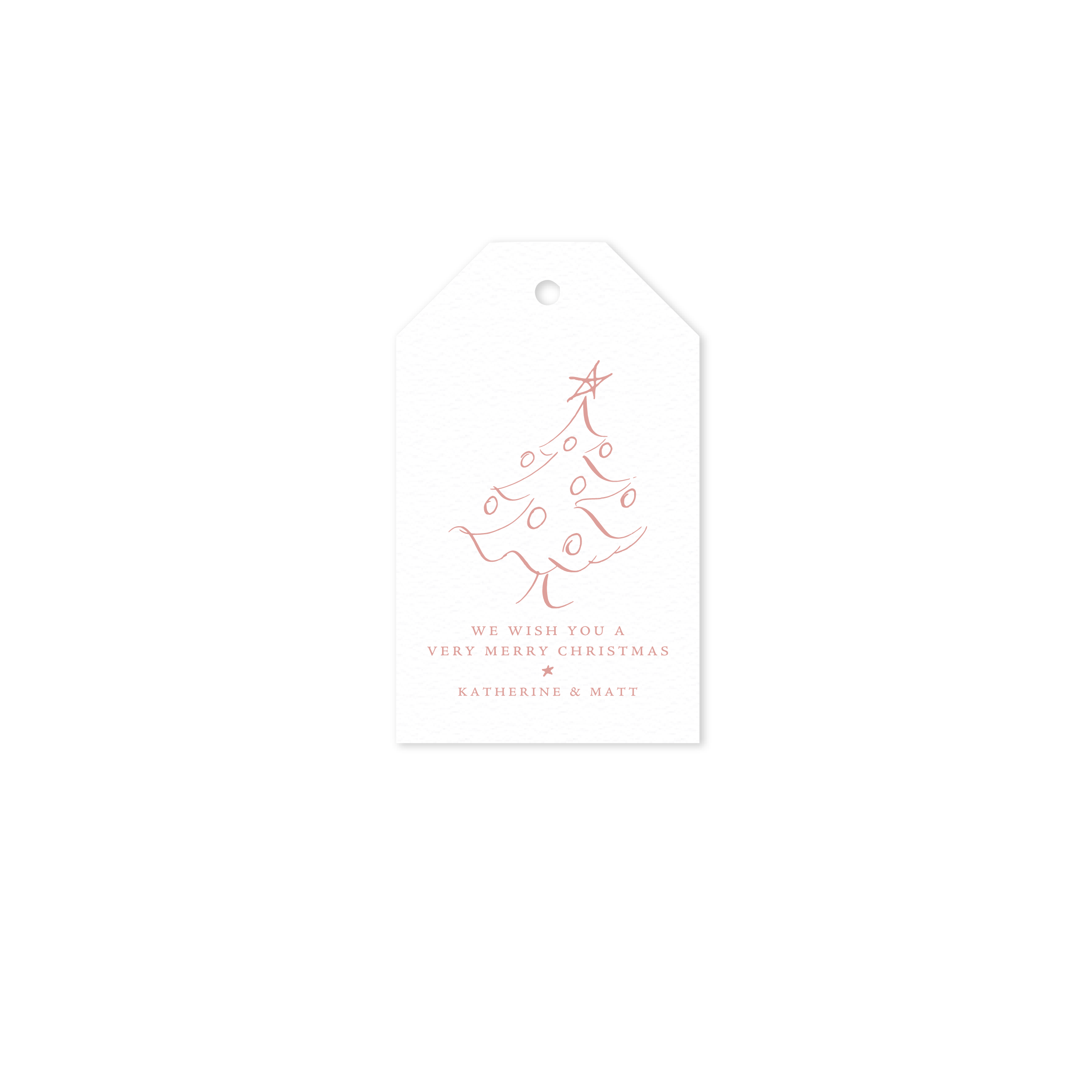 Whimsical Tree Letterpress Holiday Gift Tag