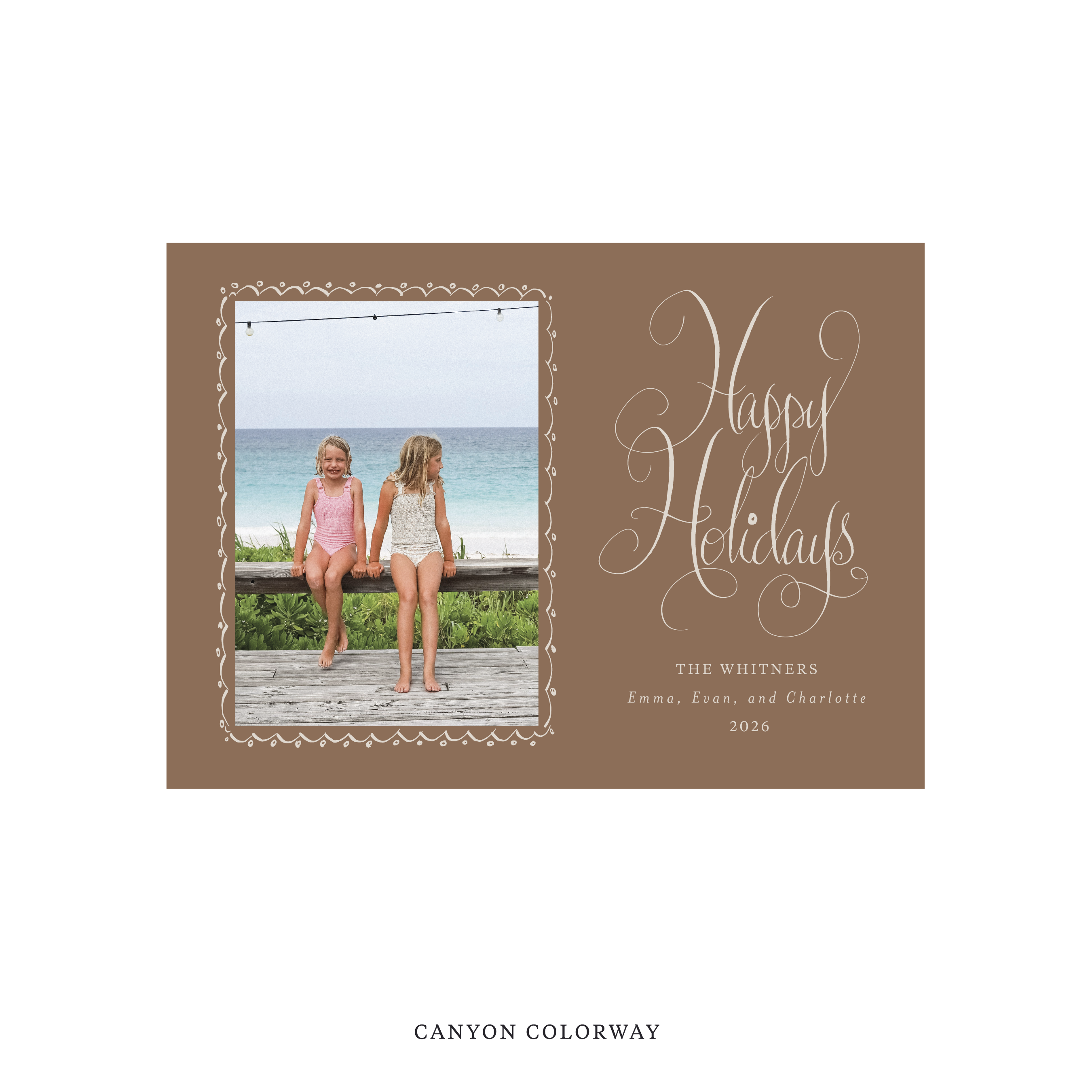 Whitner Classic Flat Print Holiday Card, Medium