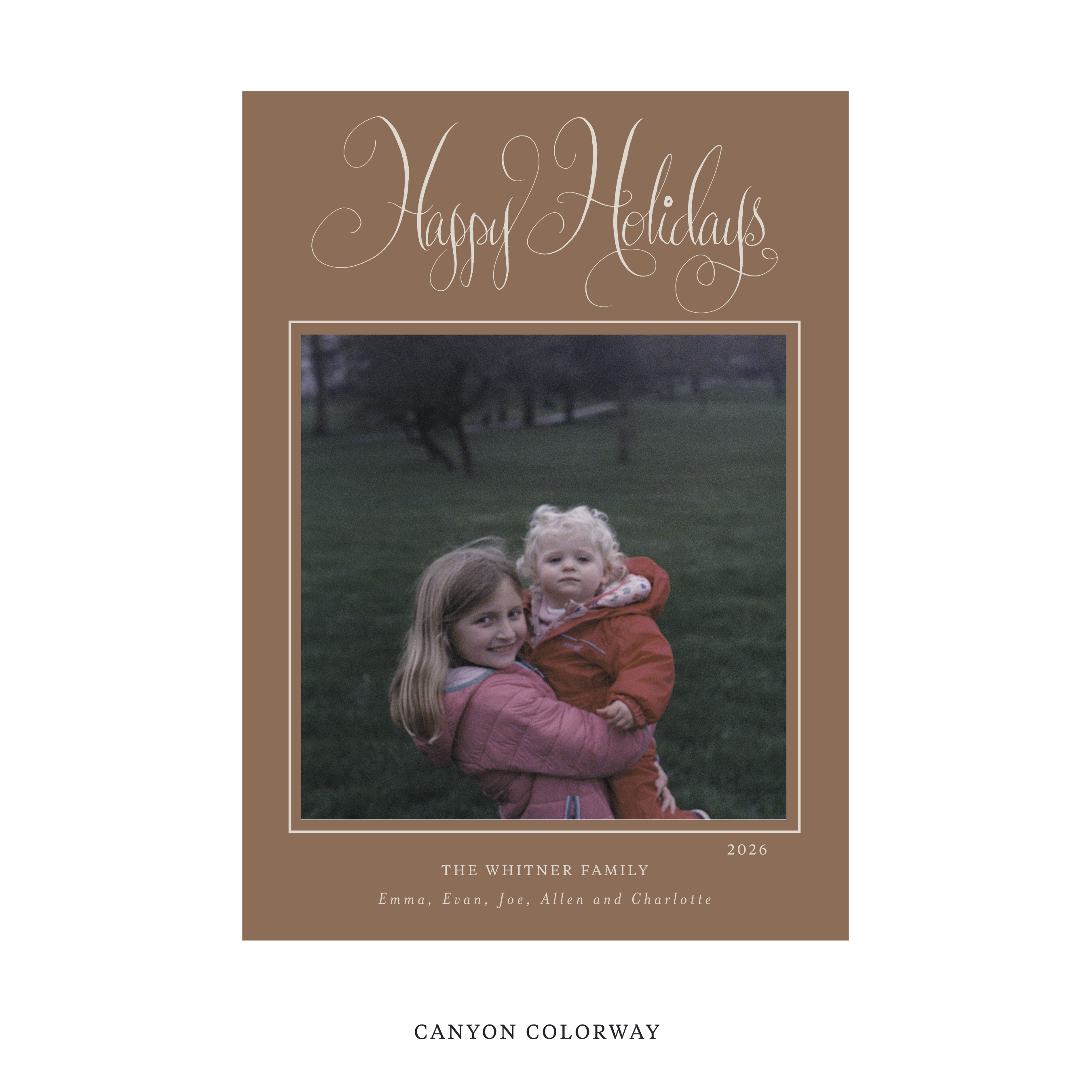 Whitner Classic Flat Print Holiday Card, Large