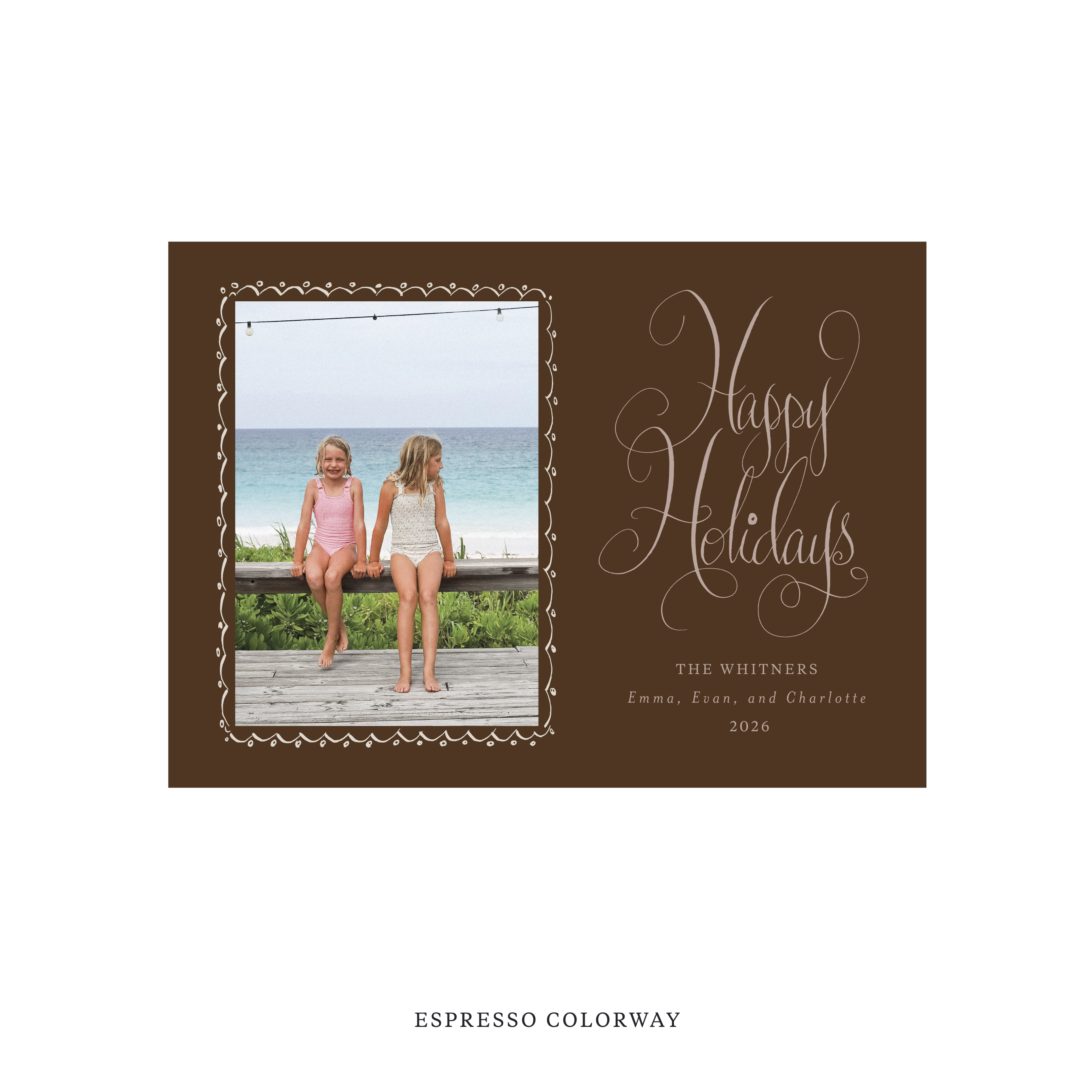 Whitner Classic Flat Print Holiday Card, Medium