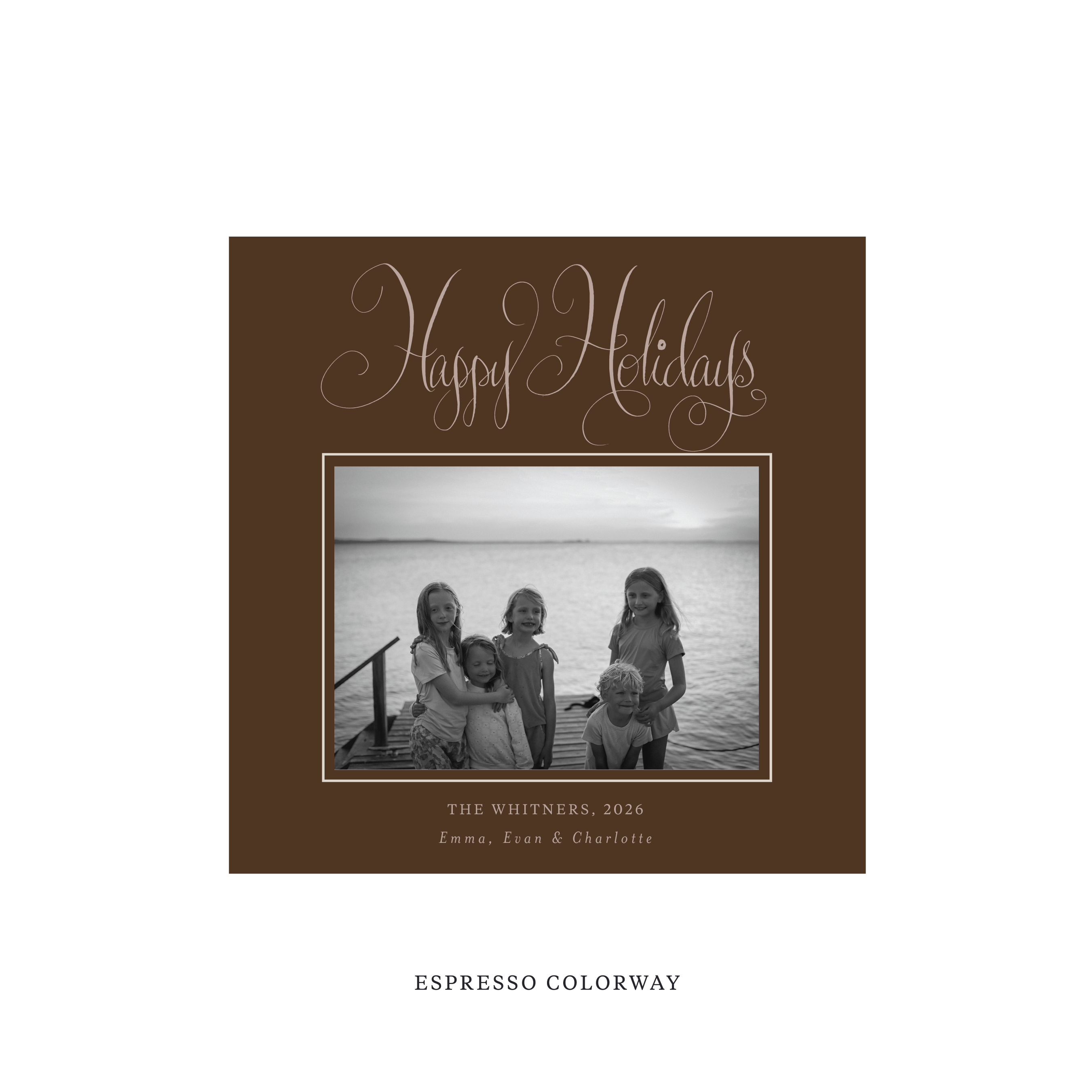 Whitner Classic Flat Print Holiday Card, Square