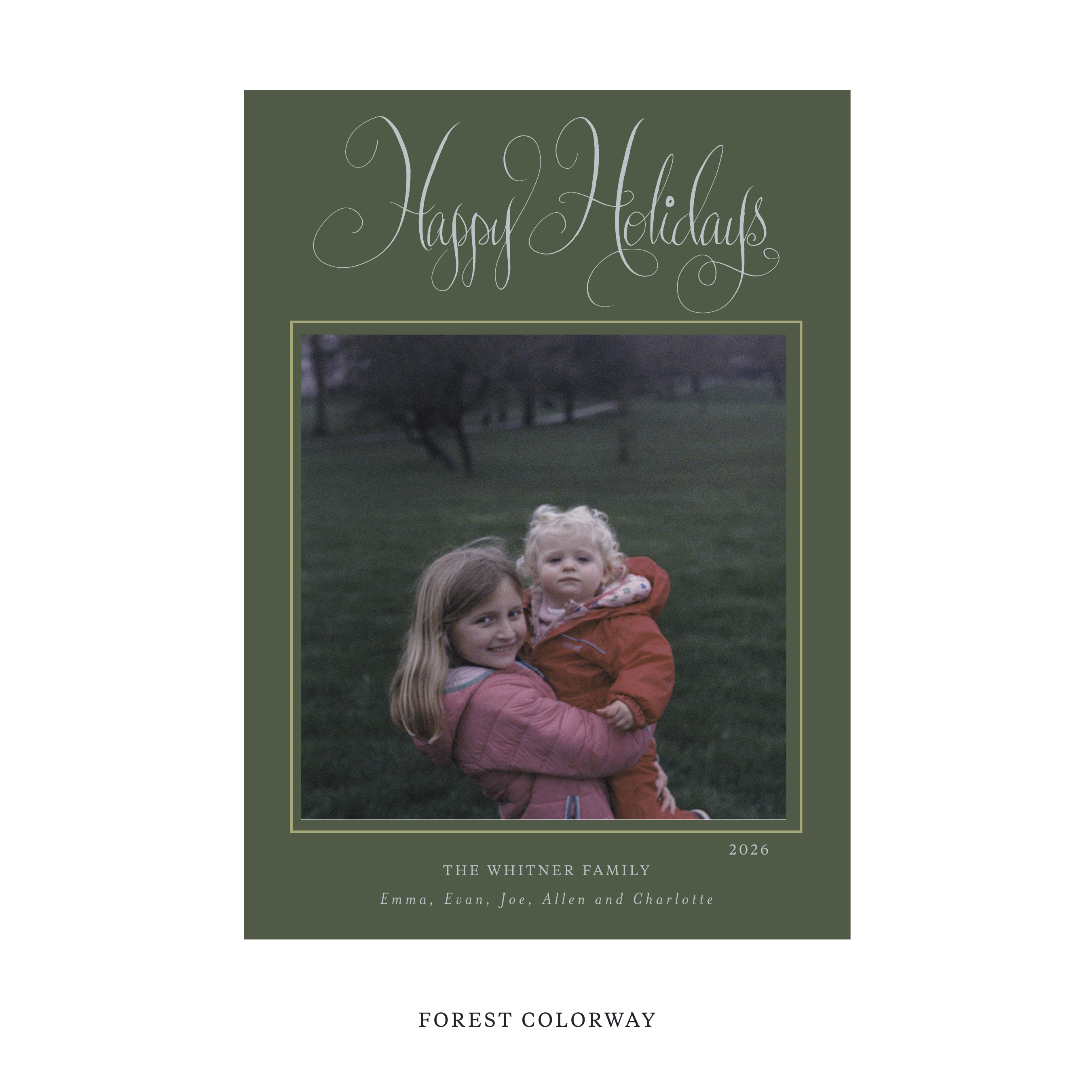 Whitner Classic Flat Print Holiday Card, Large