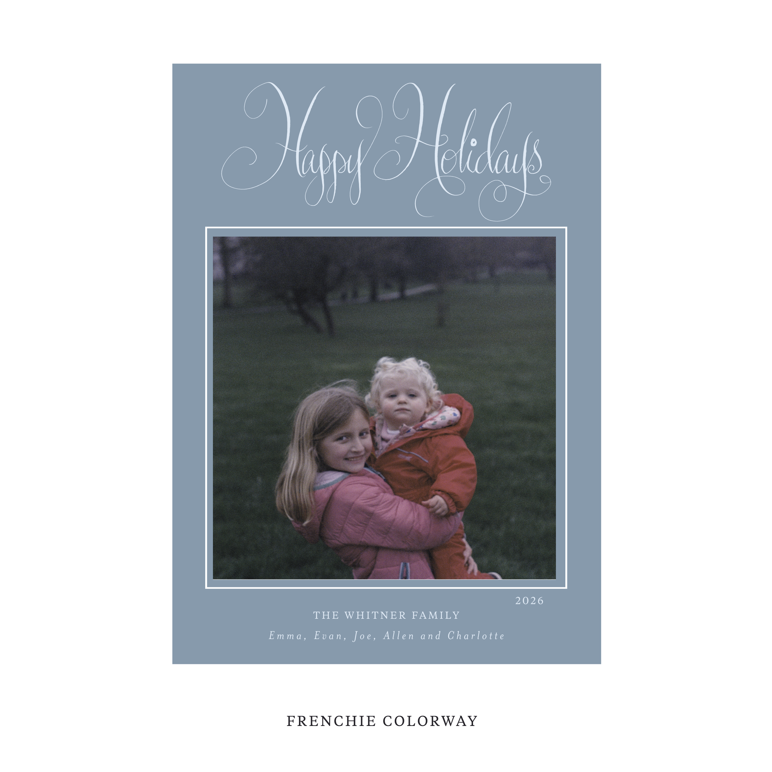 Whitner Classic Flat Print Holiday Card, Large