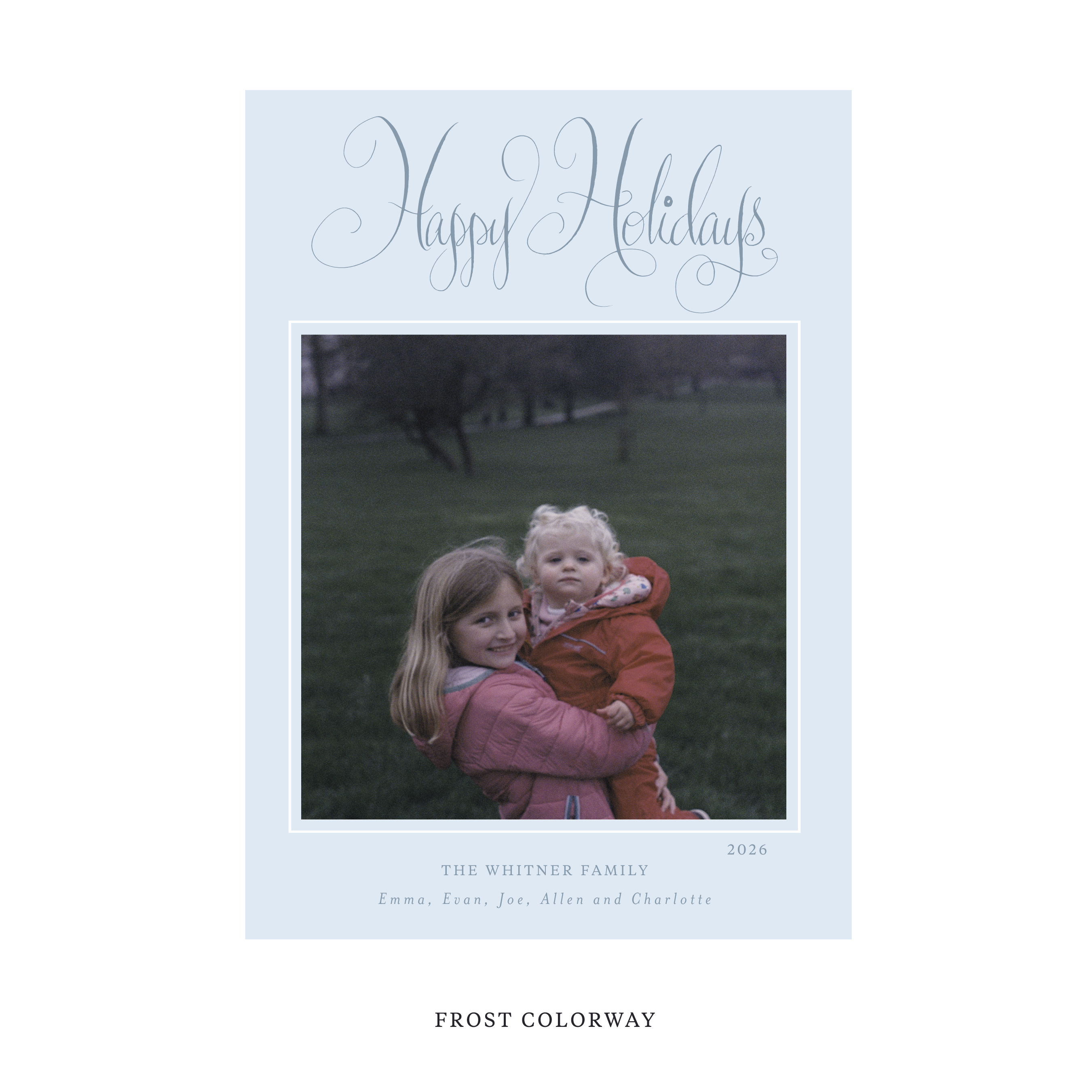 Whitner Classic Flat Print Holiday Card, Large