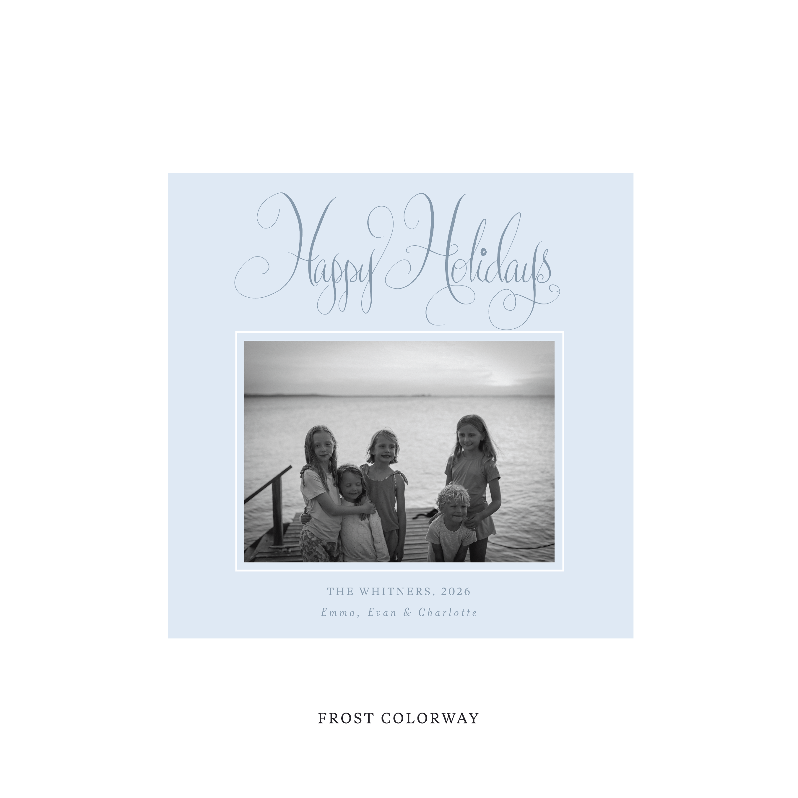Whitner Classic Flat Print Holiday Card, Square