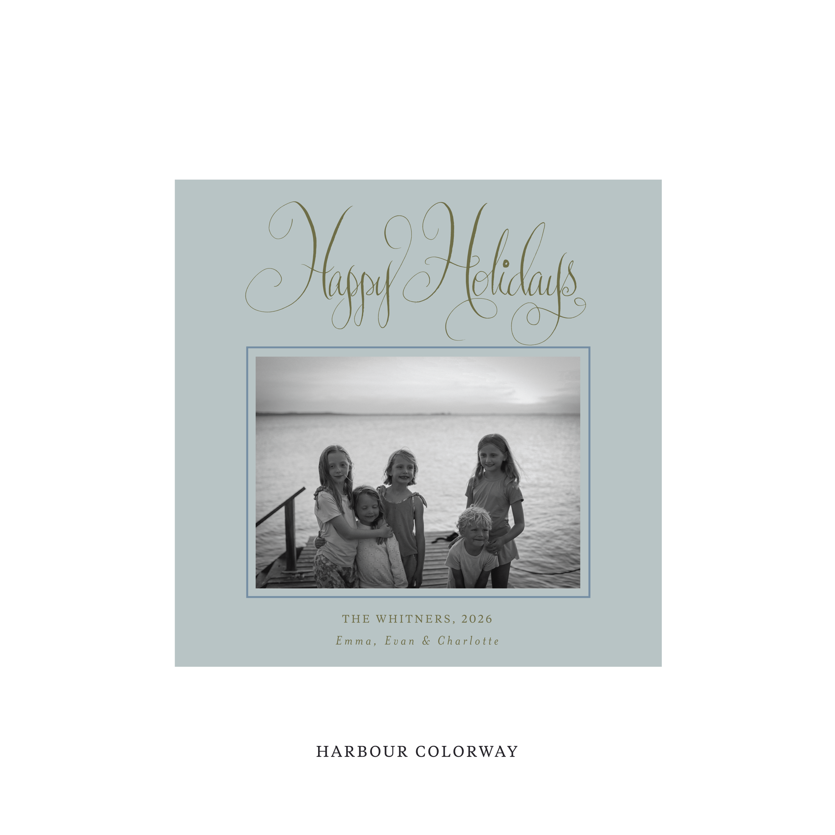 Whitner Classic Flat Print Holiday Card, Square