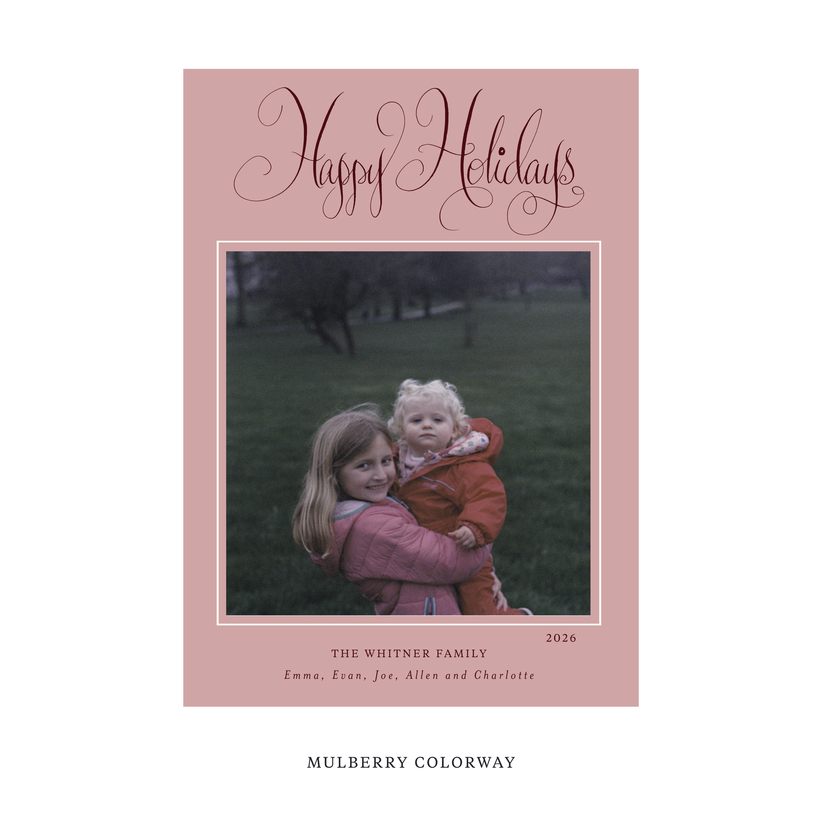 Whitner Classic Flat Print Holiday Card, Large