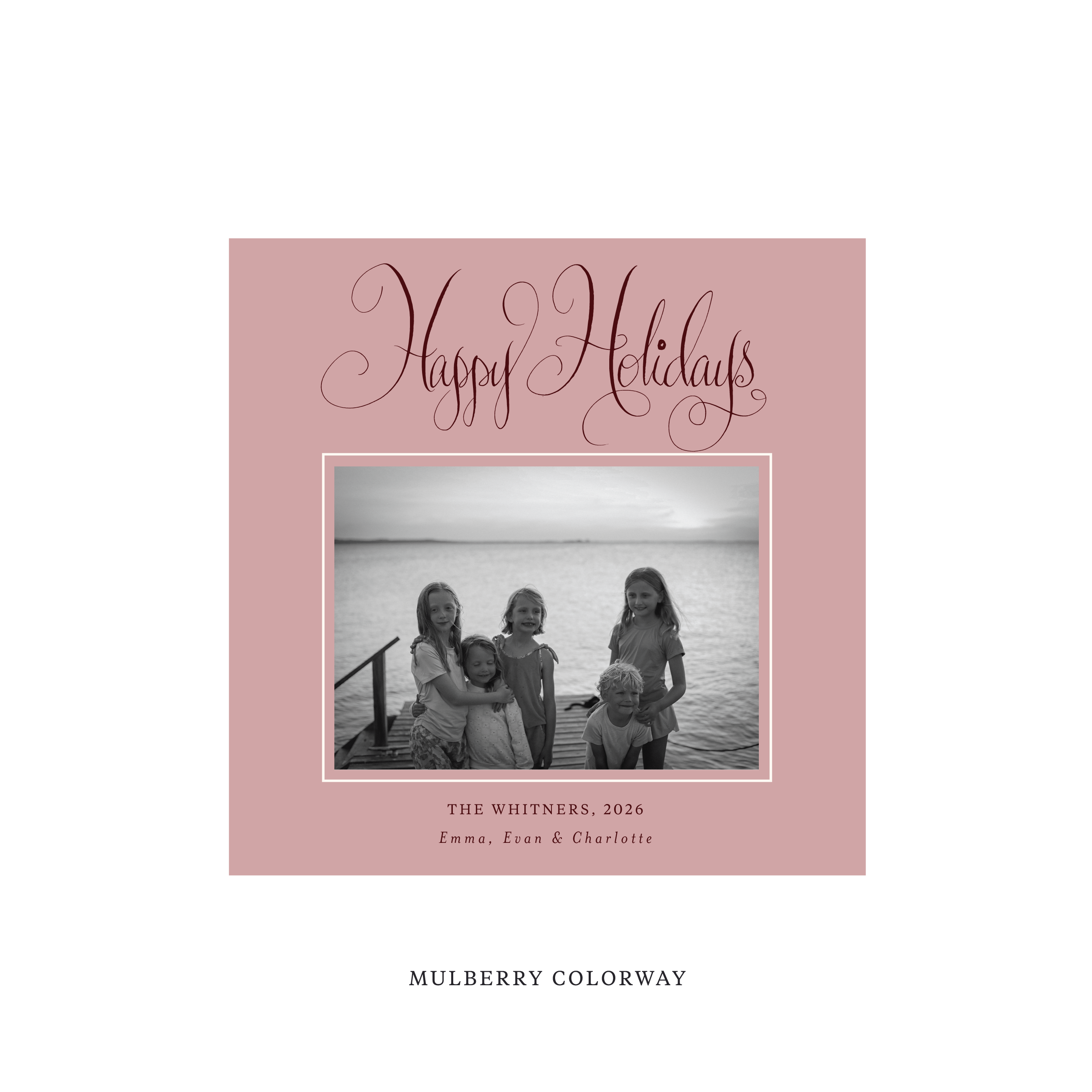 Whitner Classic Flat Print Holiday Card, Square