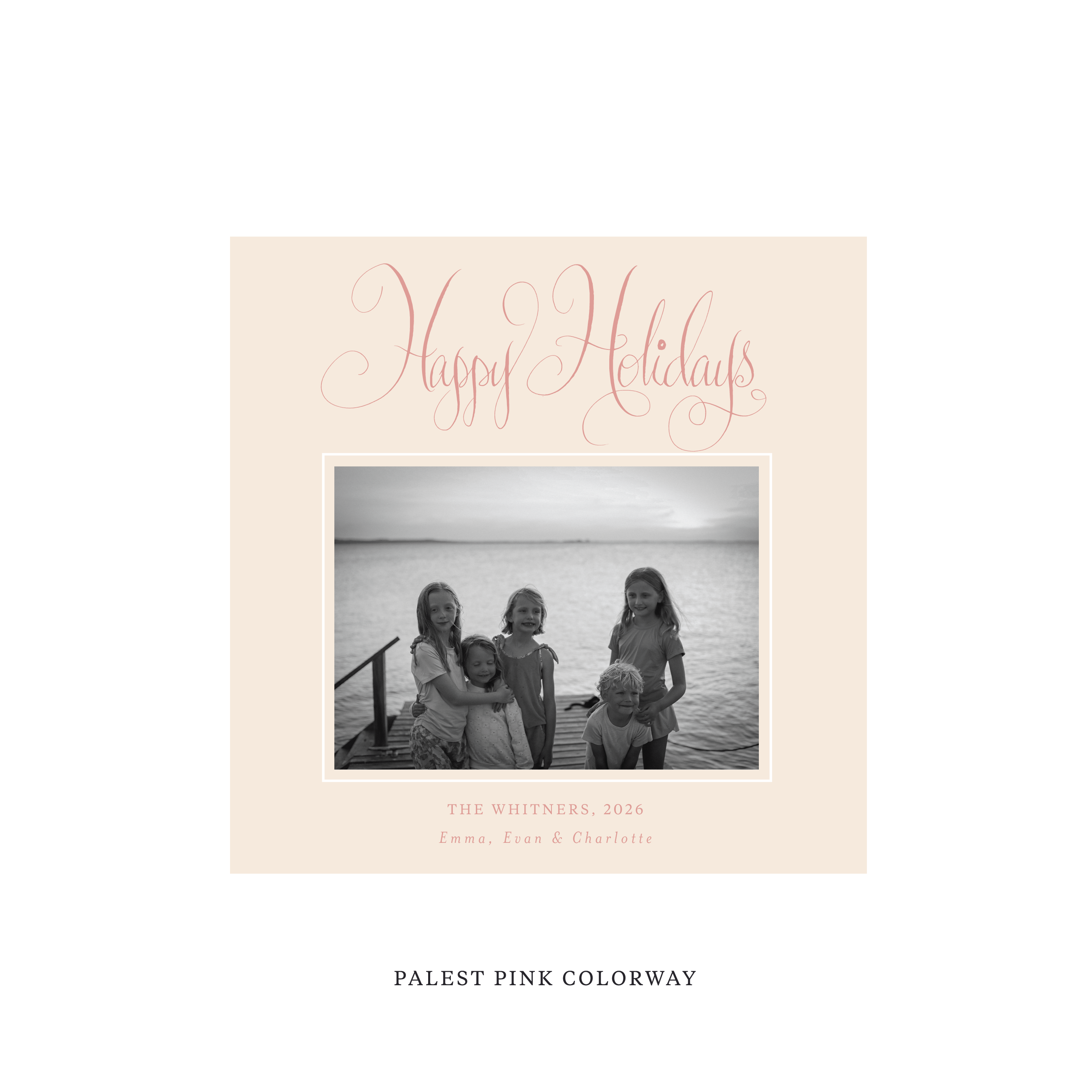 Whitner Classic Flat Print Holiday Card, Square