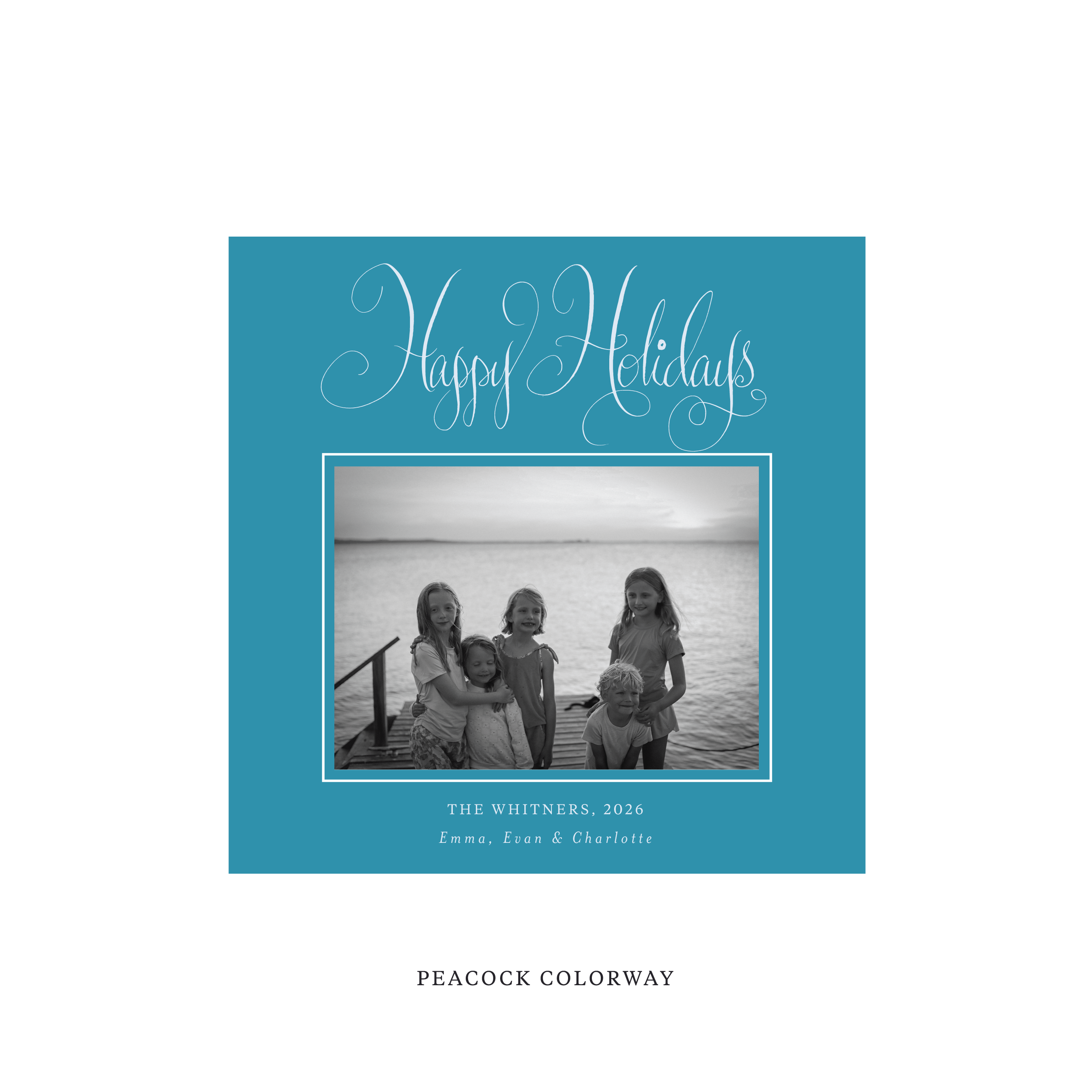 Whitner Classic Flat Print Holiday Card, Square