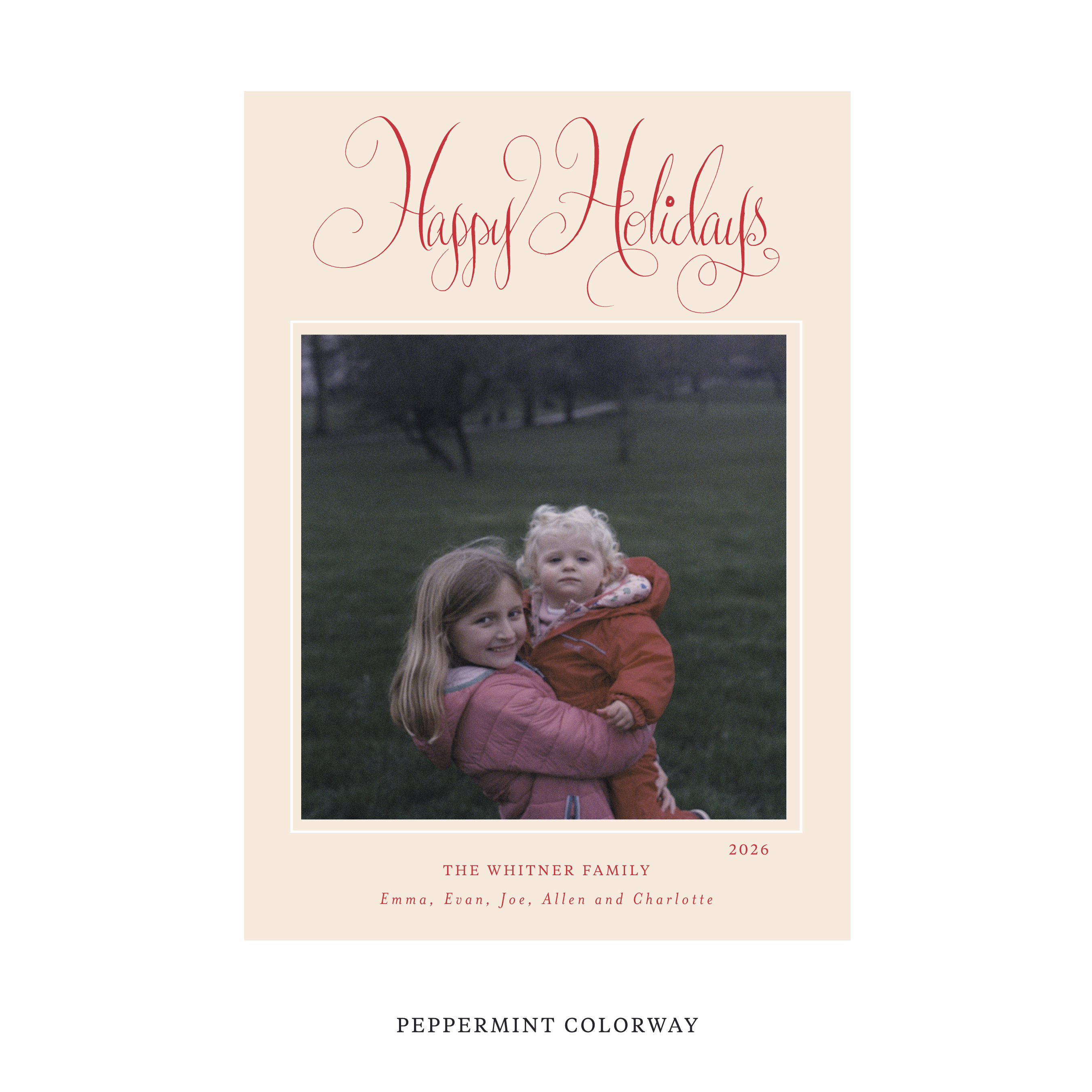 Whitner Classic Flat Print Holiday Card, Large