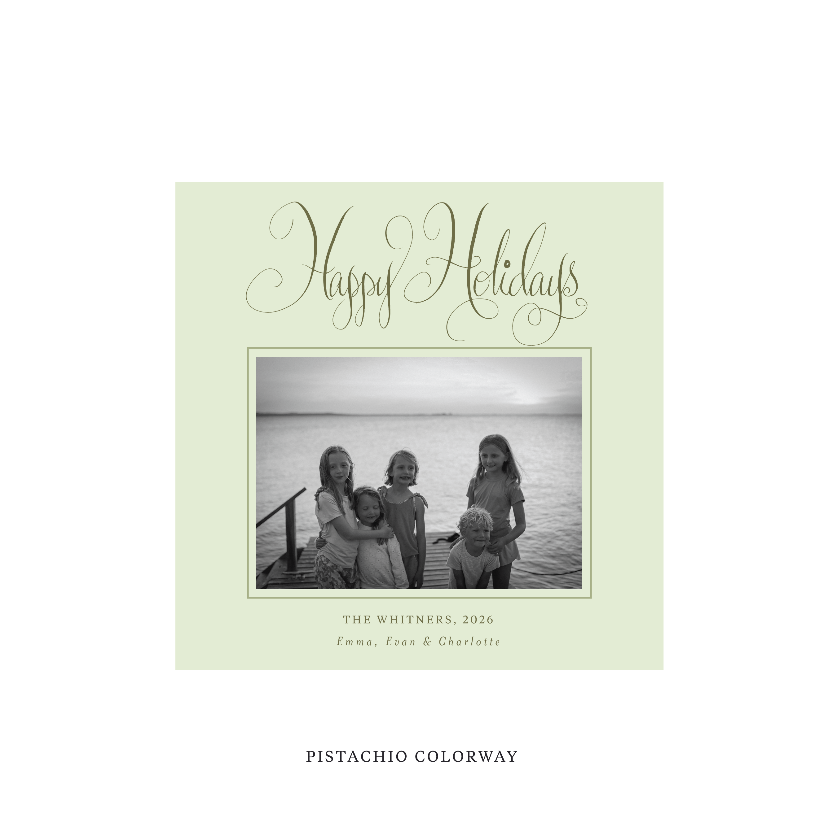 Whitner Classic Flat Print Holiday Card, Square