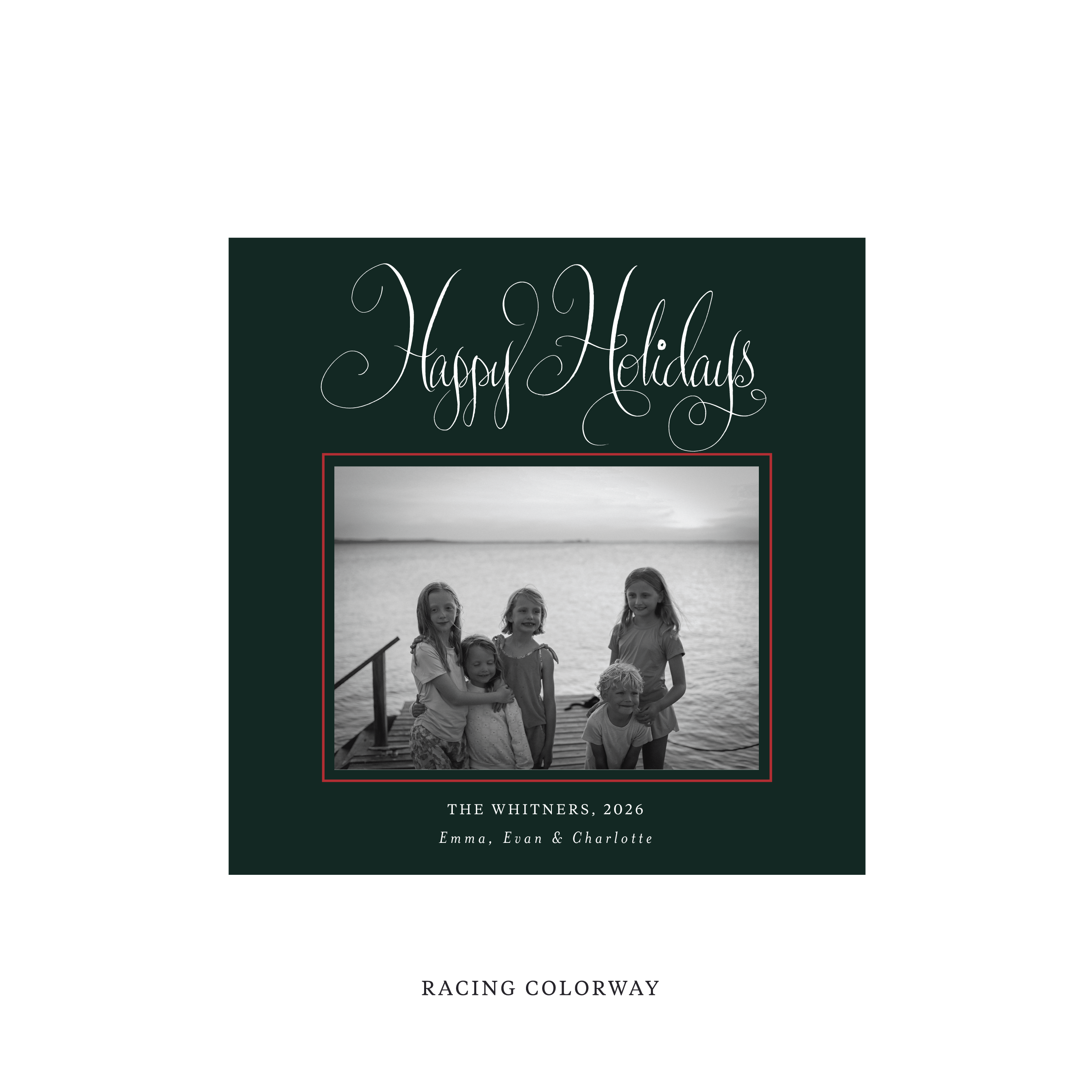 Whitner Classic Flat Print Holiday Card, Square
