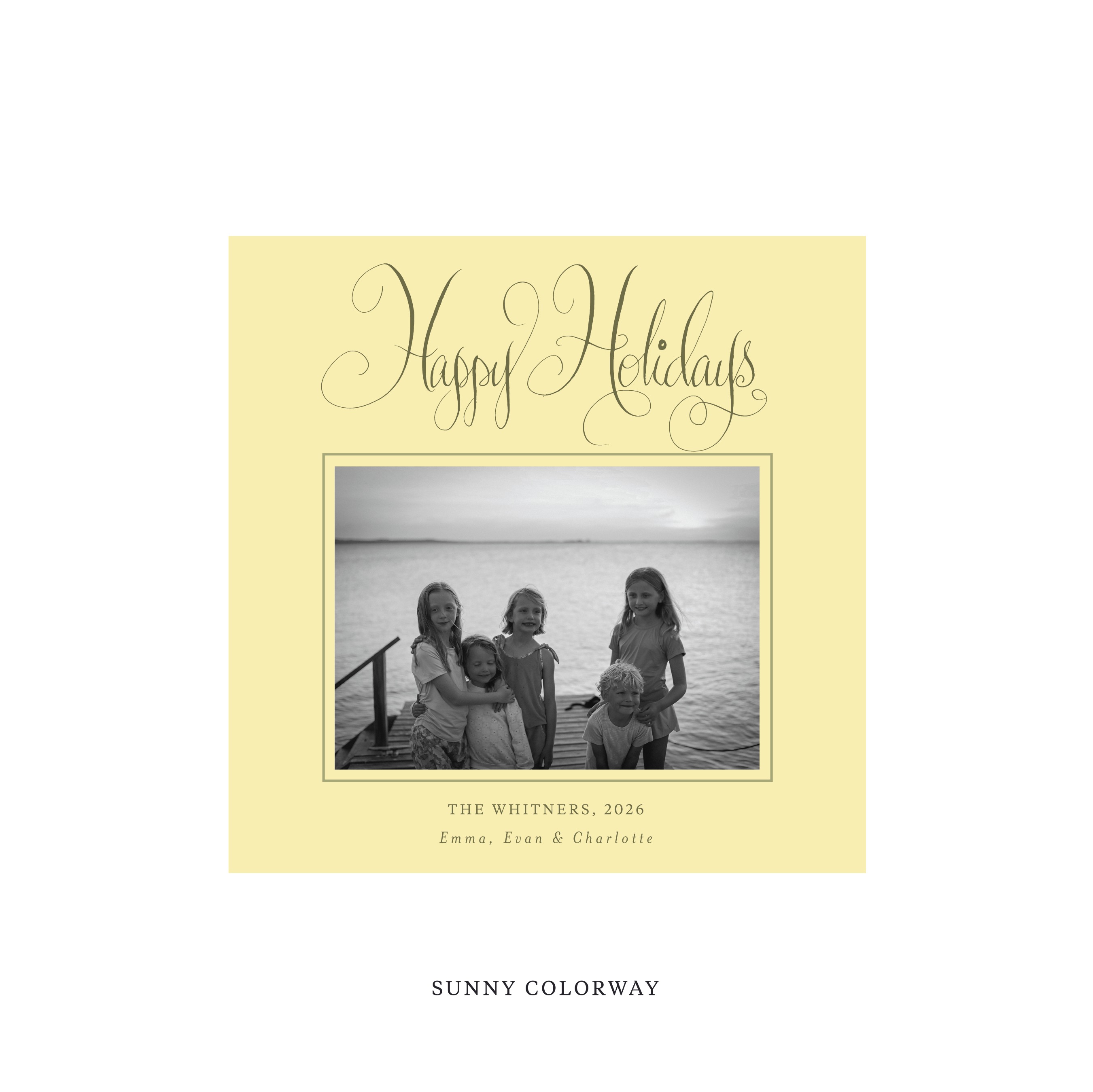 Whitner Classic Flat Print Holiday Card, Square