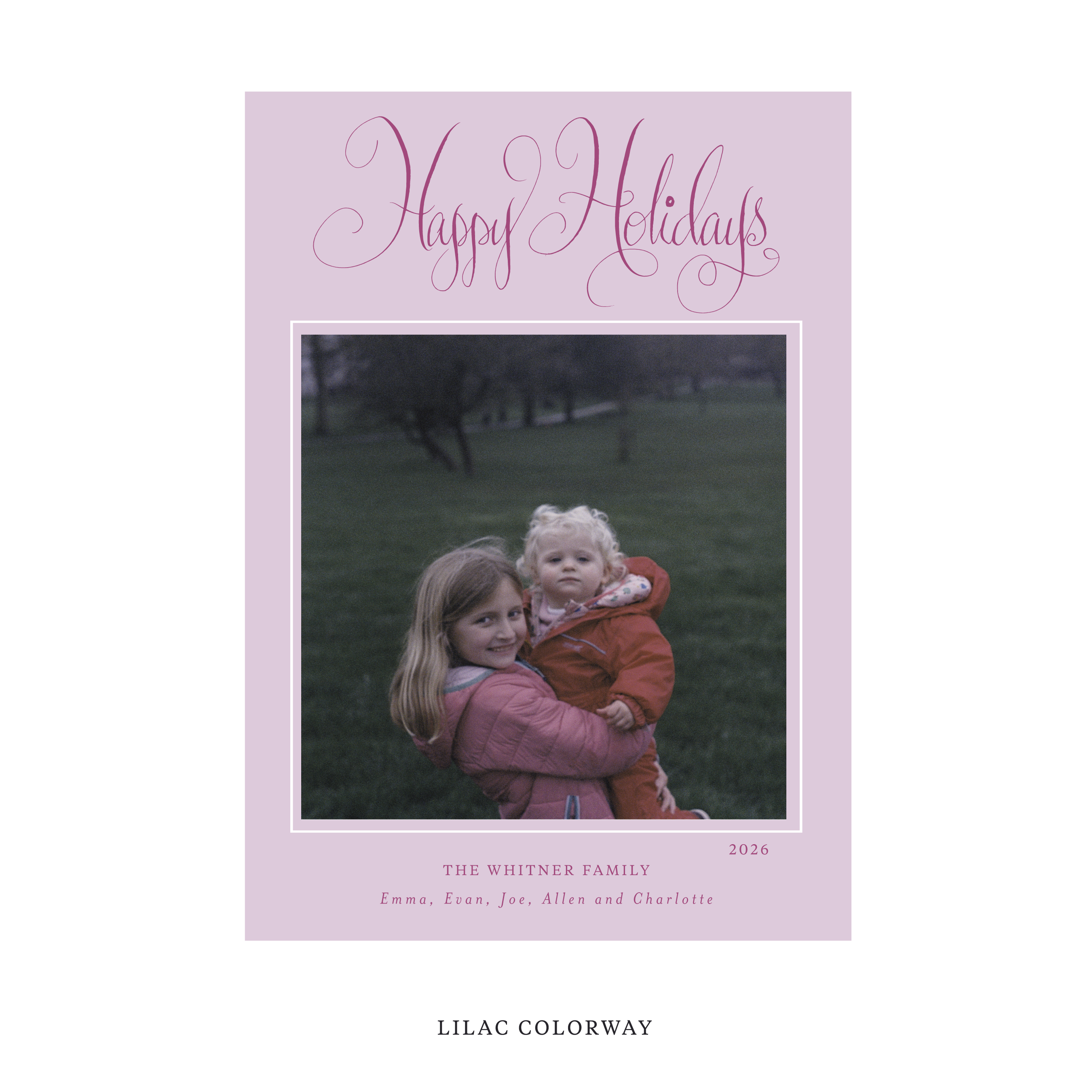 Whitner Classic Flat Print Holiday Card, Large