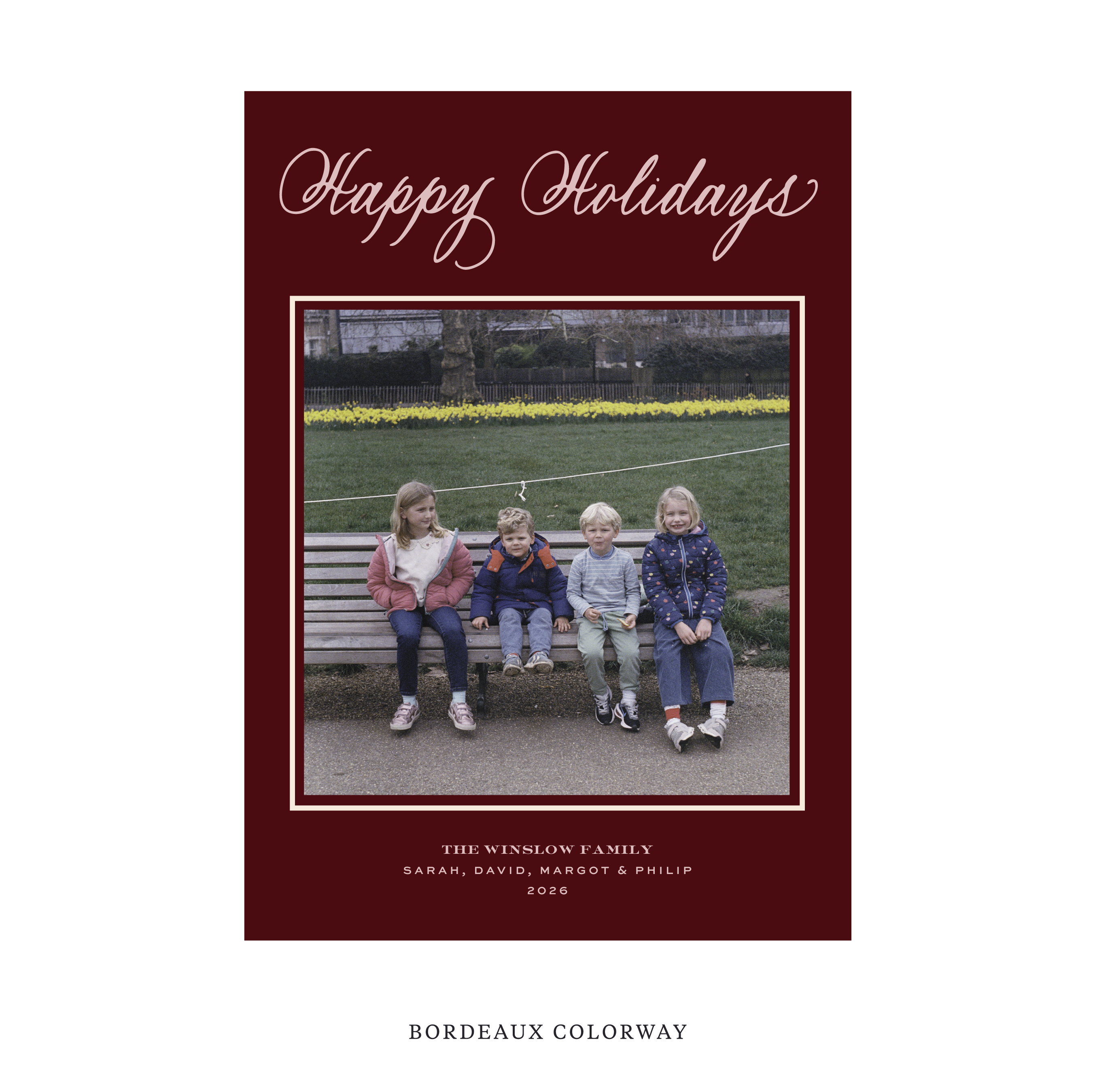 Winslow Classic Flat Print Holiday Card, Large