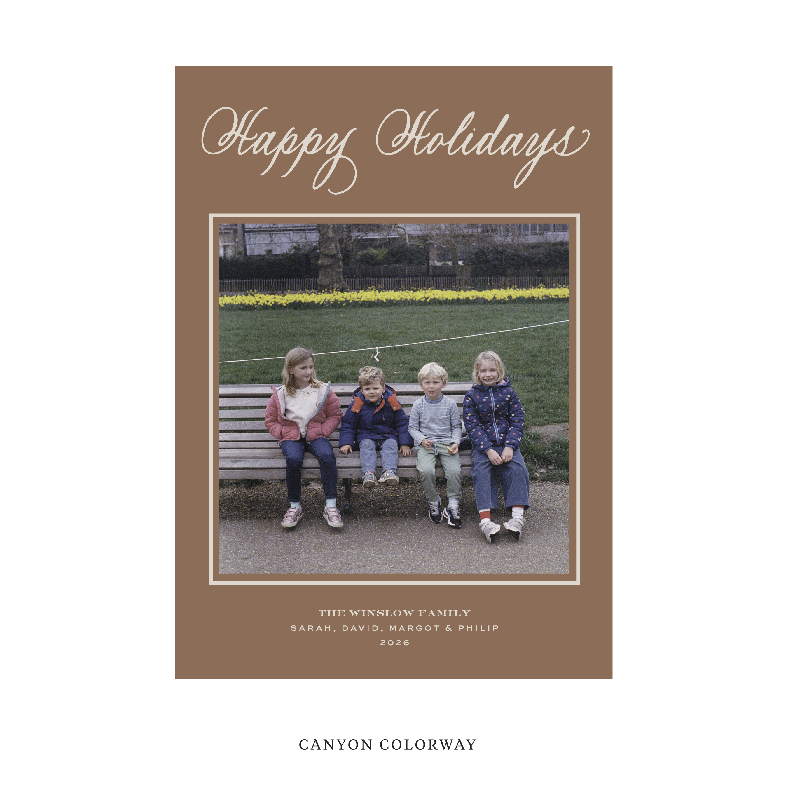 Winslow Classic Flat Print Holiday Card, Large