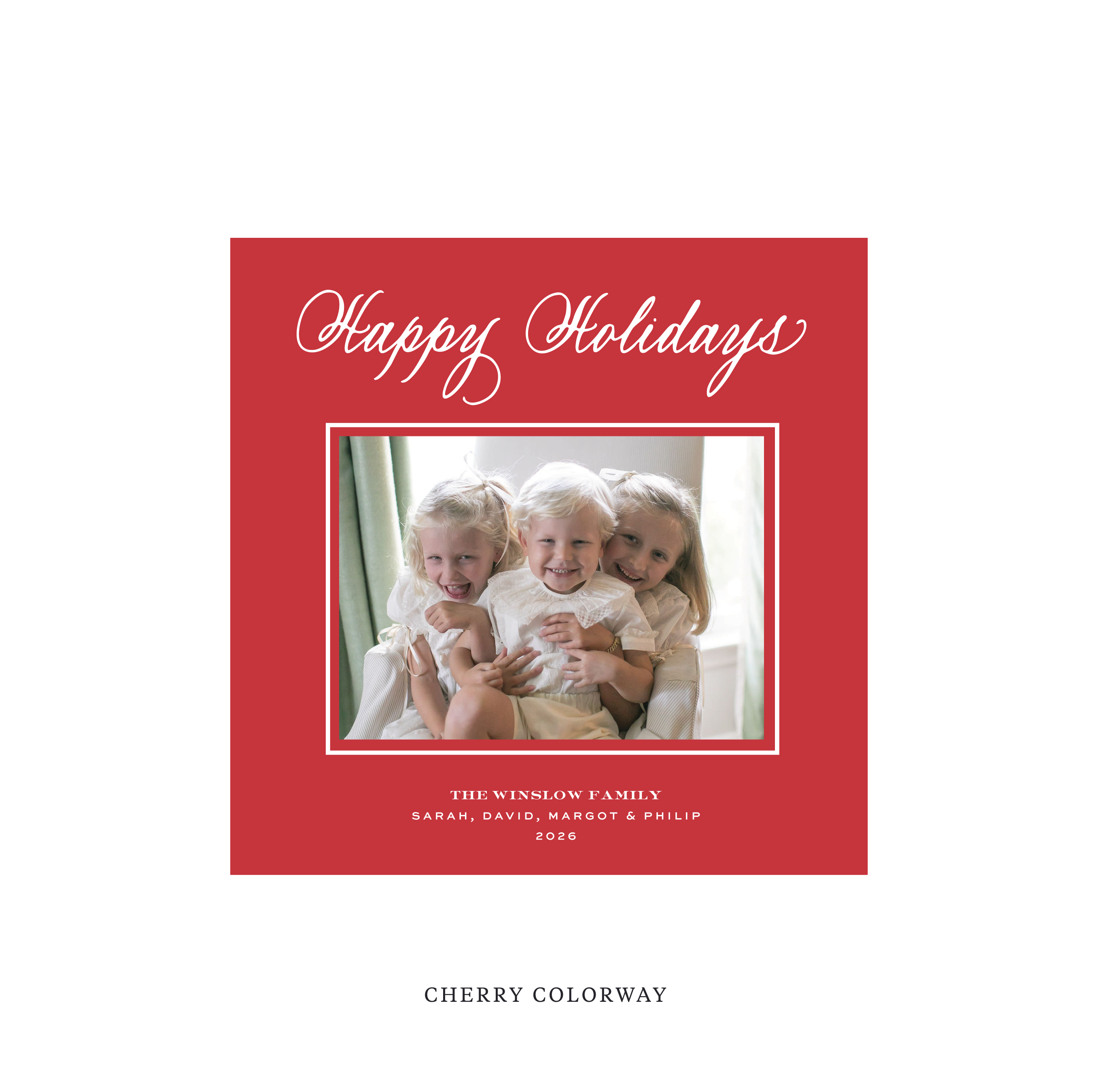Winslow Classic Flat Print Holiday Card, Square