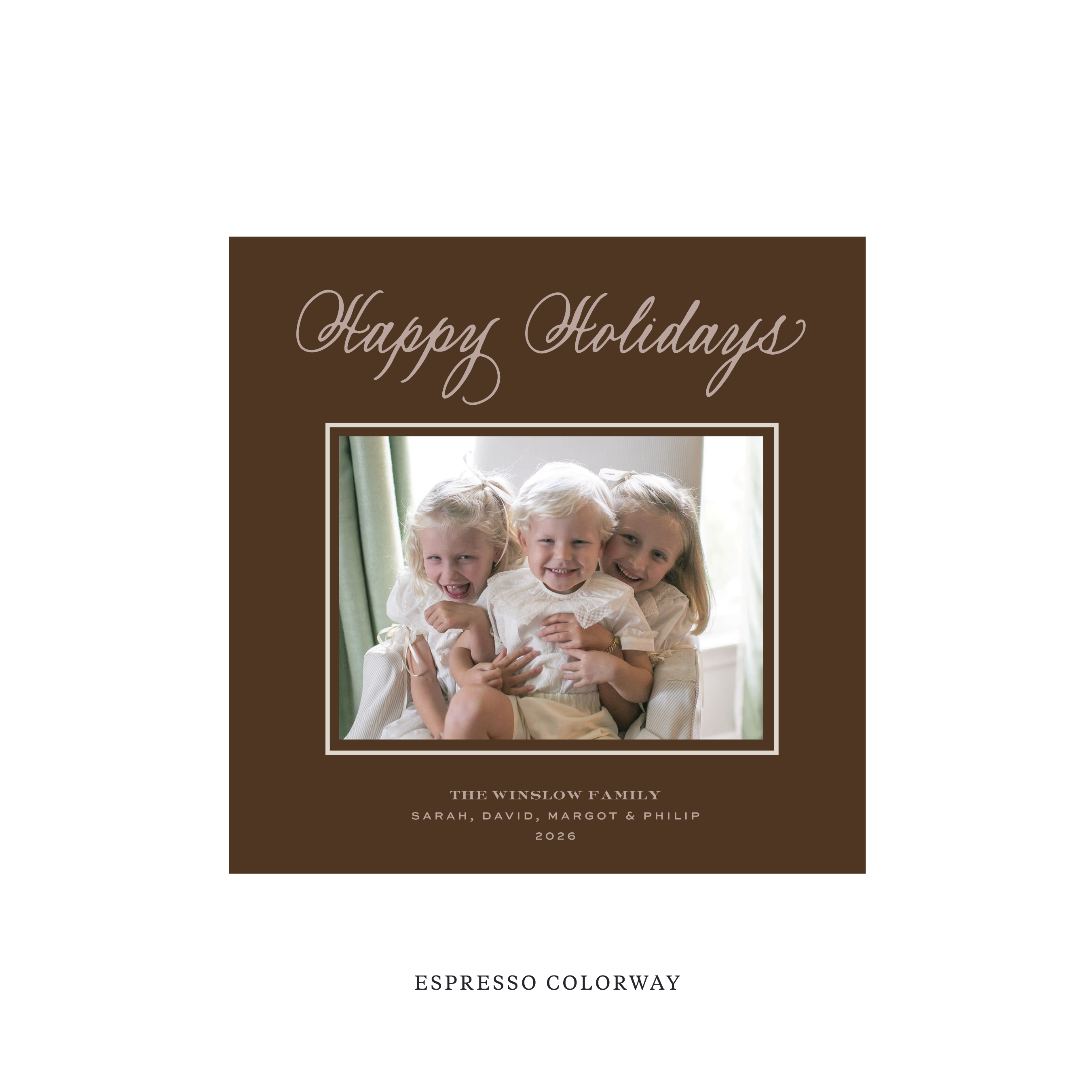 Winslow Classic Flat Print Holiday Card, Square