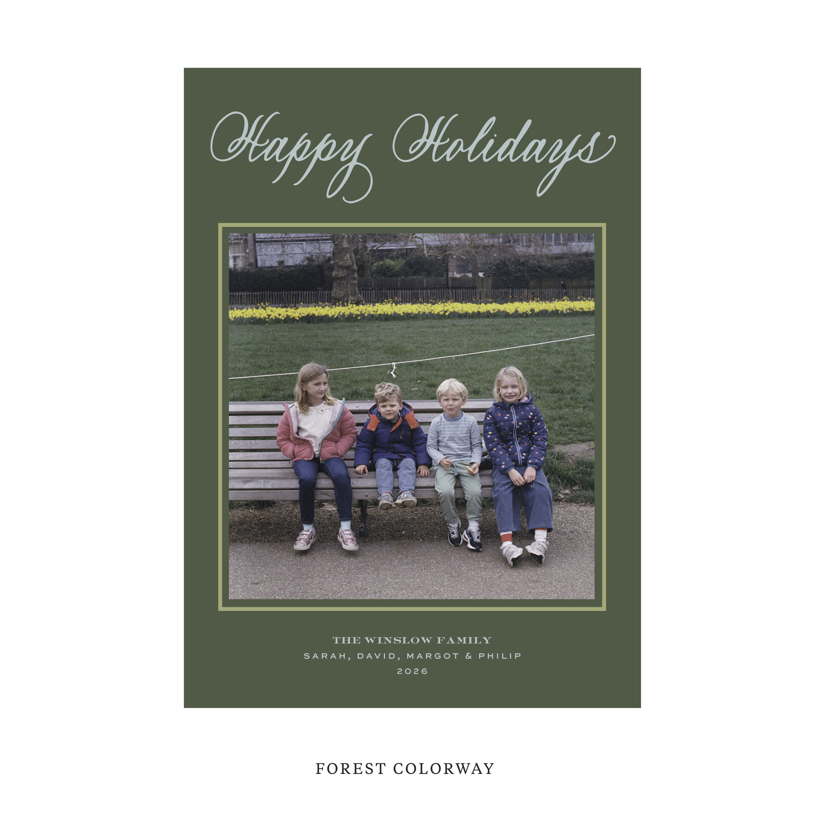 Winslow Classic Flat Print Holiday Card, Large