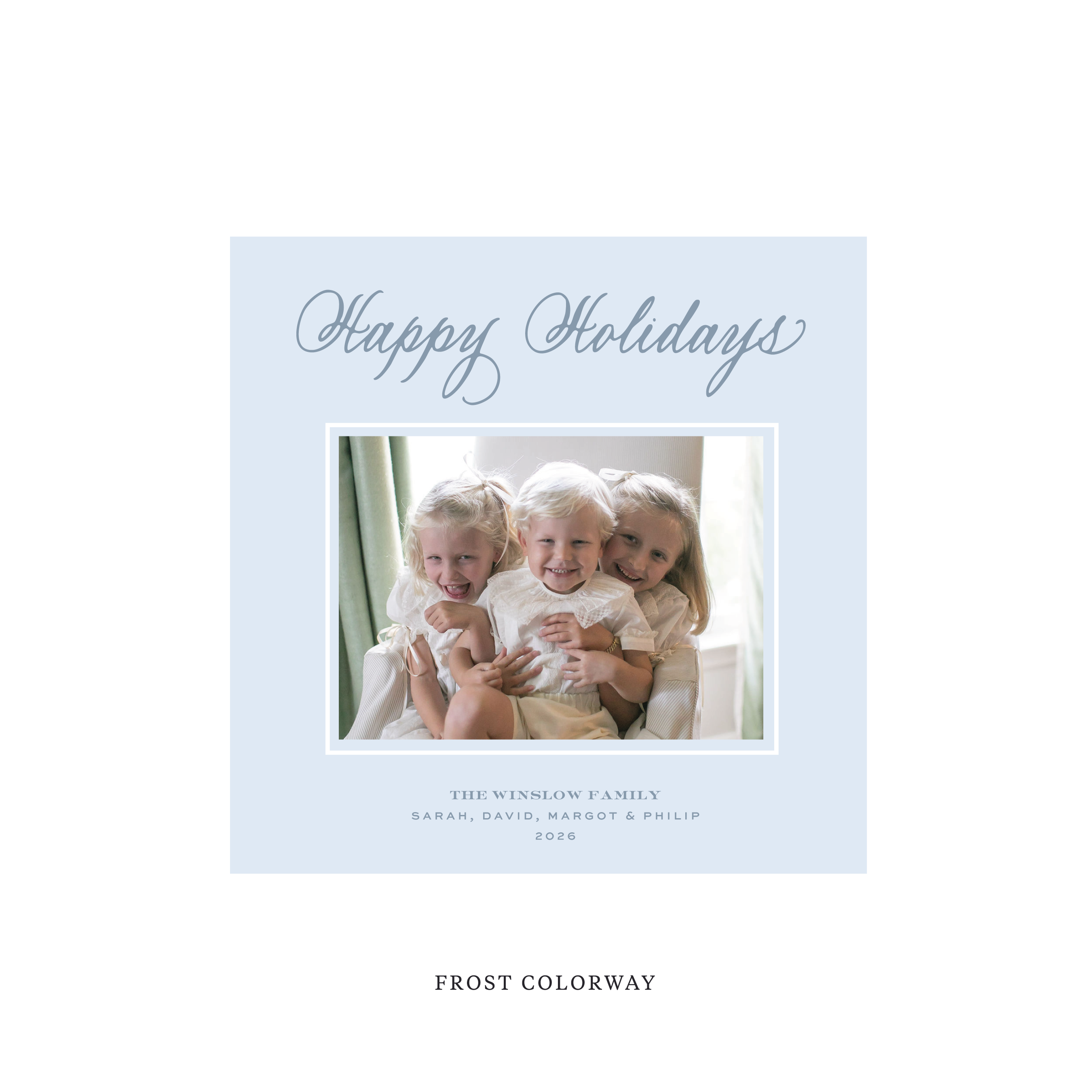 Winslow Classic Flat Print Holiday Card, Square