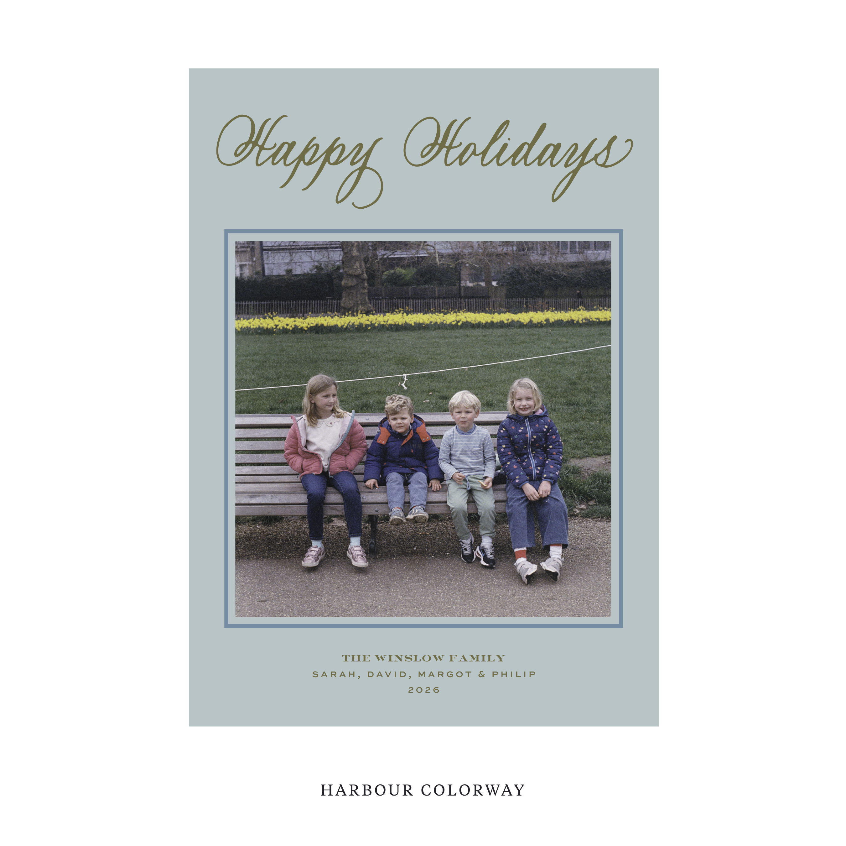 Winslow Classic Flat Print Holiday Card, Large