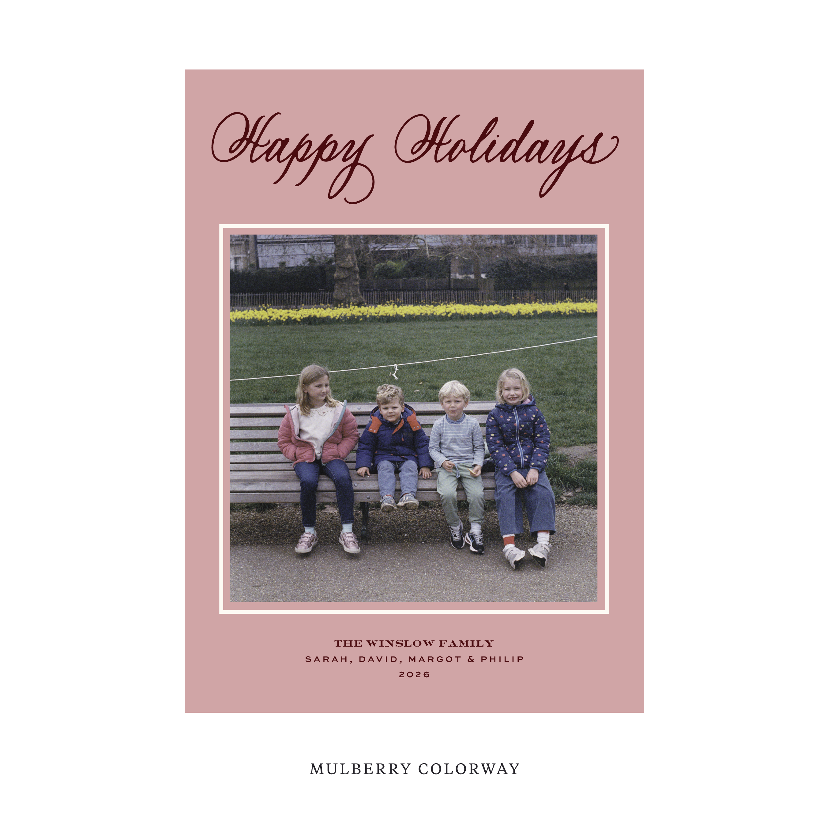 Winslow Classic Flat Print Holiday Card, Large