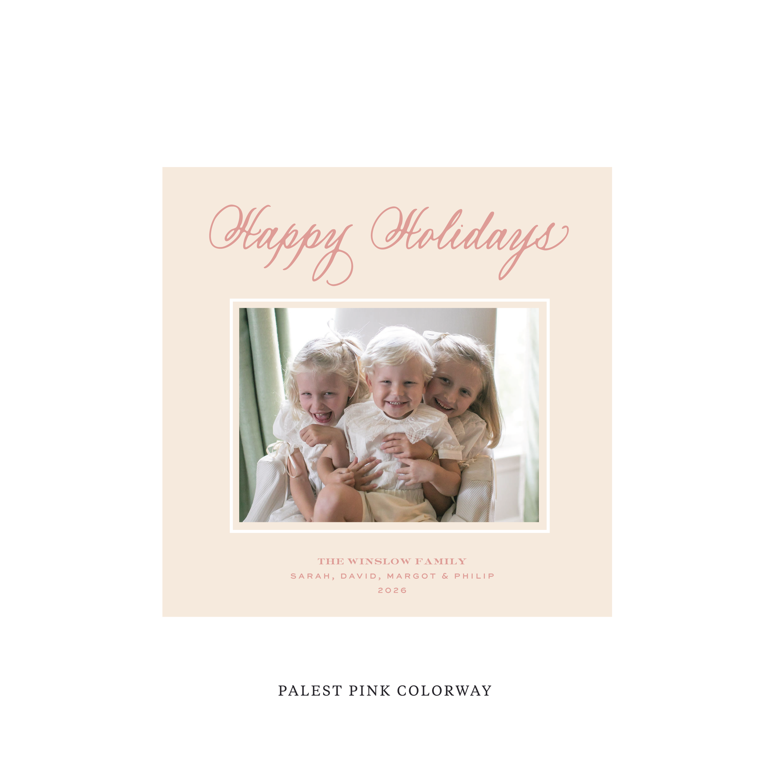 Winslow Classic Flat Print Holiday Card, Square