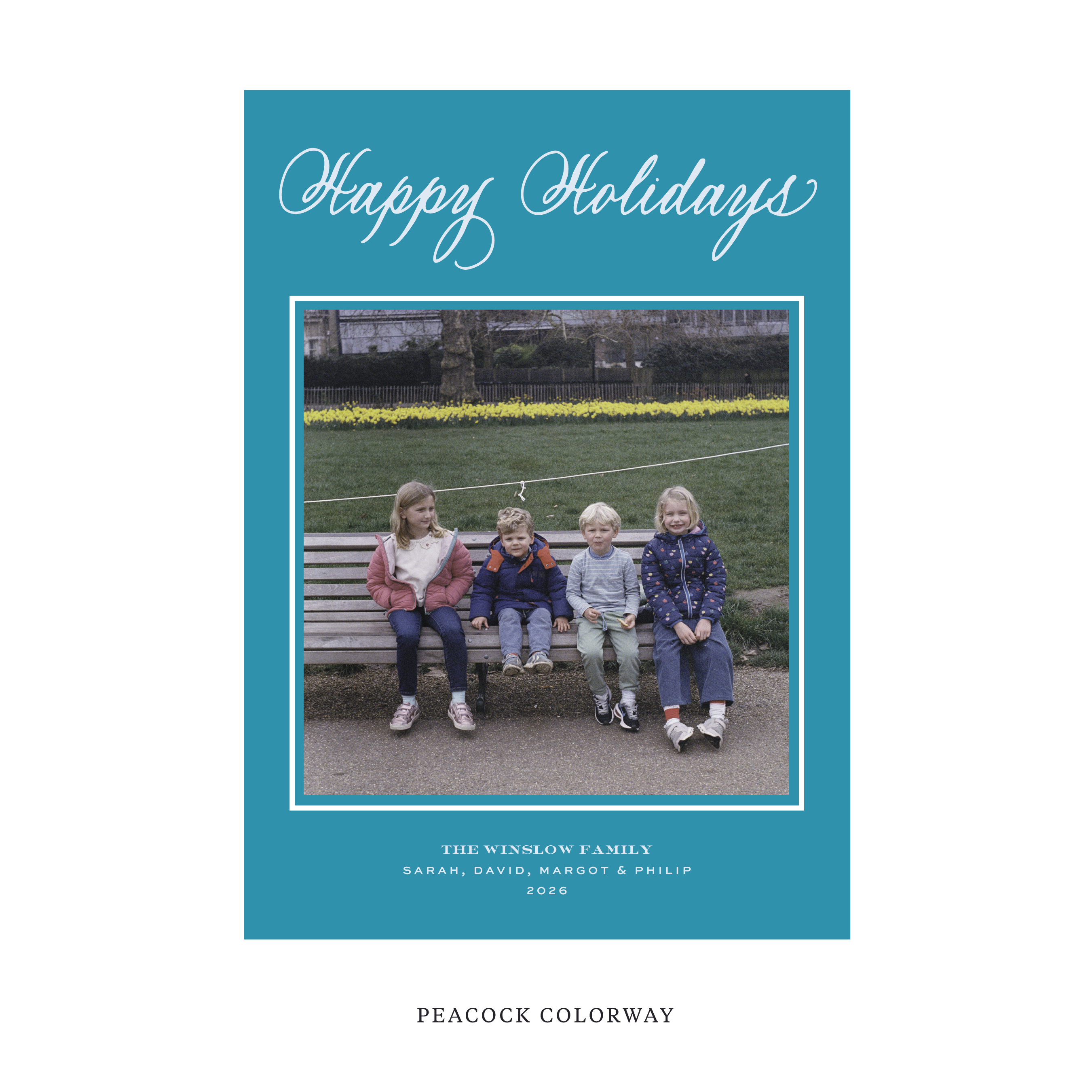 Winslow Classic Flat Print Holiday Card, Large