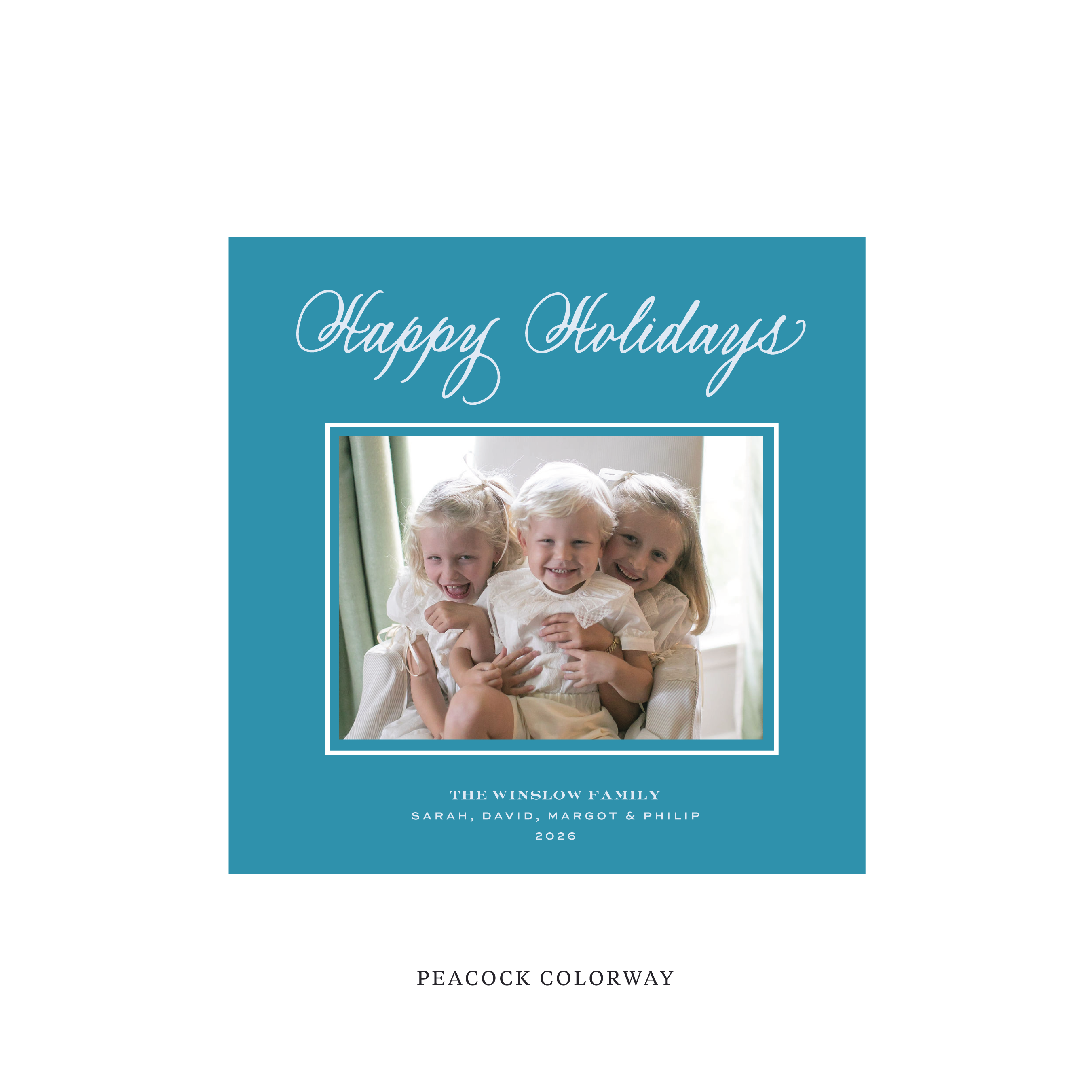 Winslow Classic Flat Print Holiday Card, Square