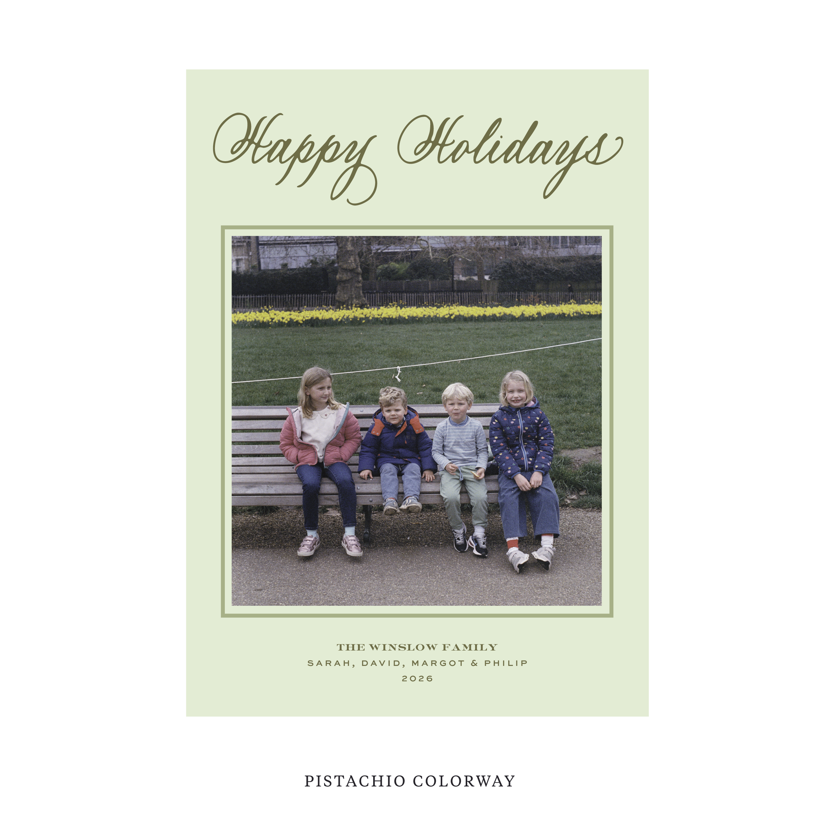 Winslow Classic Flat Print Holiday Card, Large