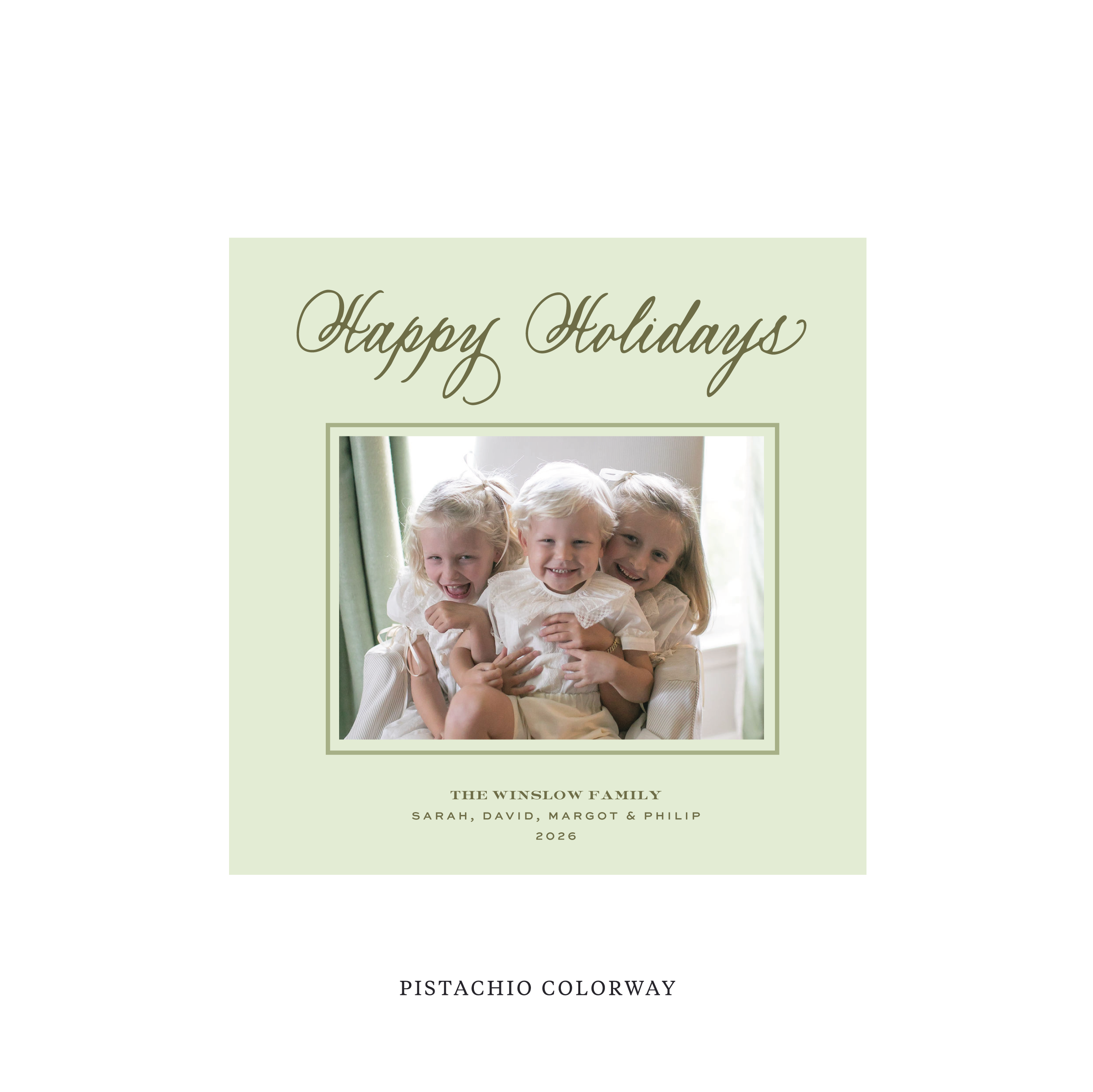 Winslow Classic Flat Print Holiday Card, Square