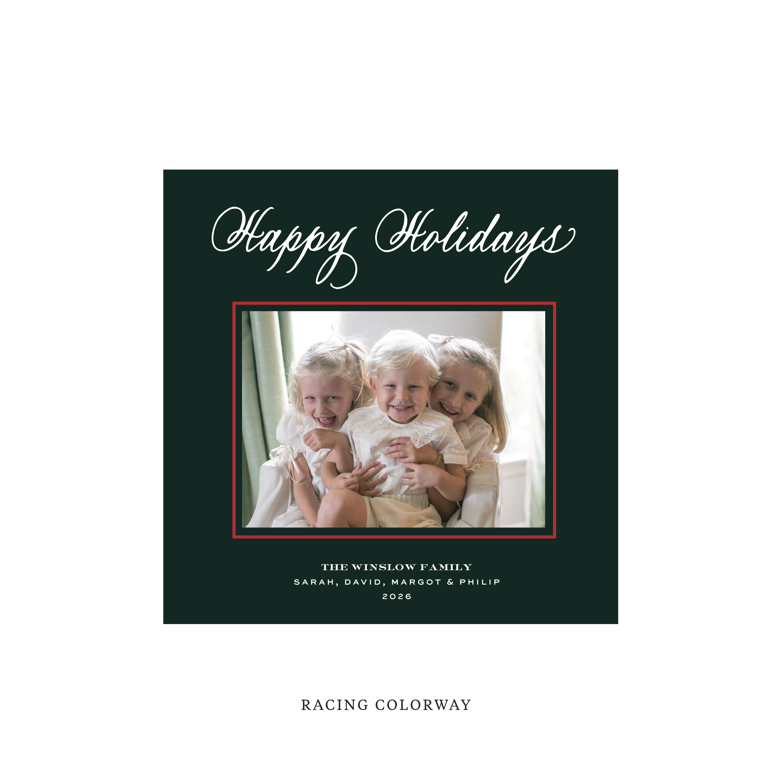 Winslow Classic Flat Print Holiday Card, Square