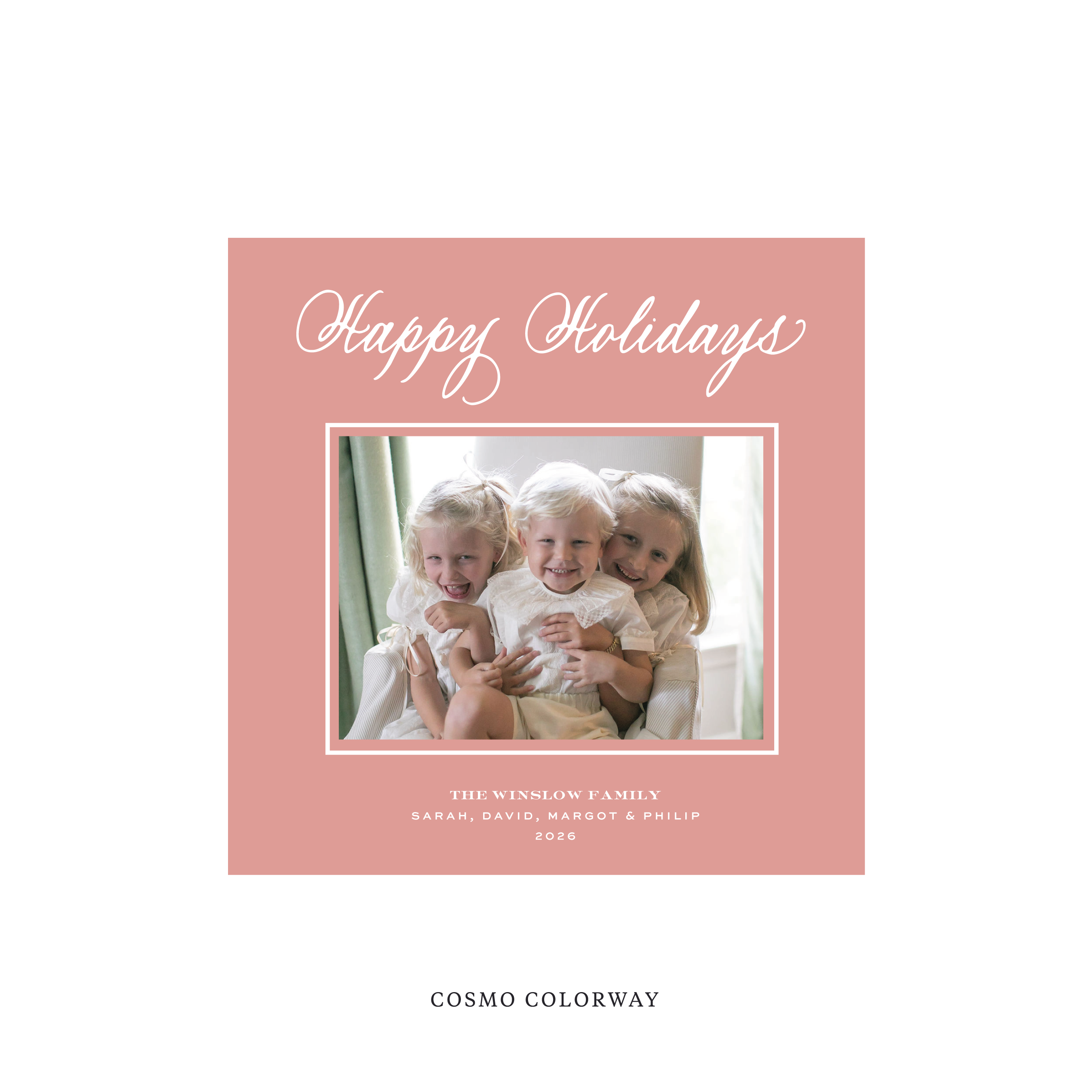 Winslow Classic Flat Print Holiday Card, Square