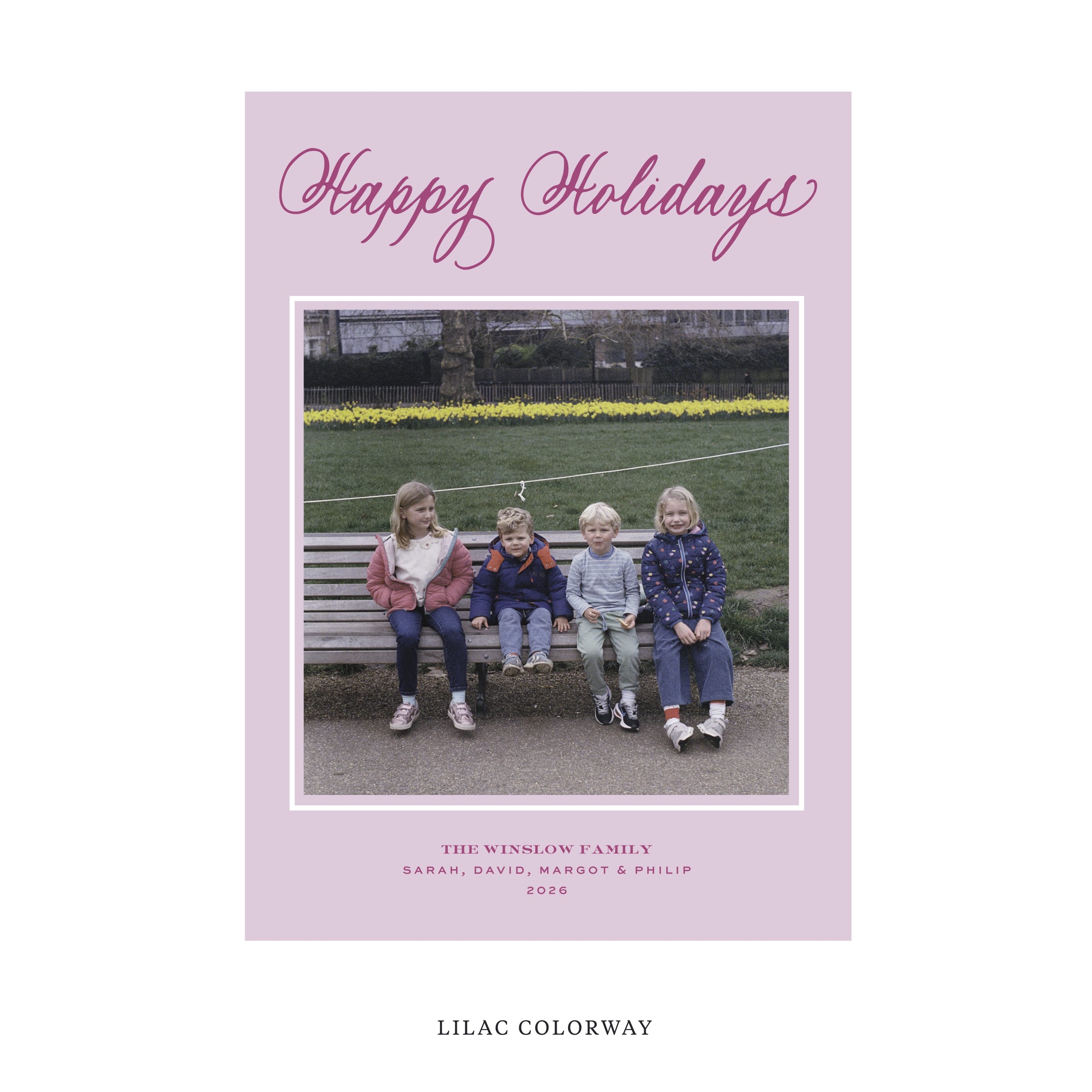 Winslow Classic Flat Print Holiday Card, Large