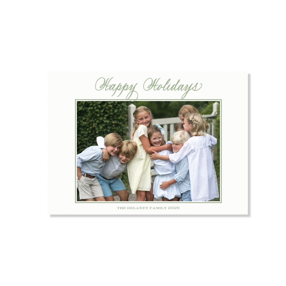 Winslow II Letterpress Holiday Card, Large (White Paper)